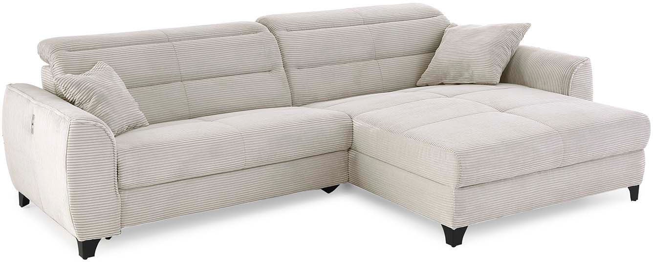 Jockenhöfer Gruppe Ecksofa »Double One L-Form, B: 288 cm, 2x120 cm breite, elektr. Relaxfunktionen« Kopfteilverstellung, USB-Anschluss & Zierkissen