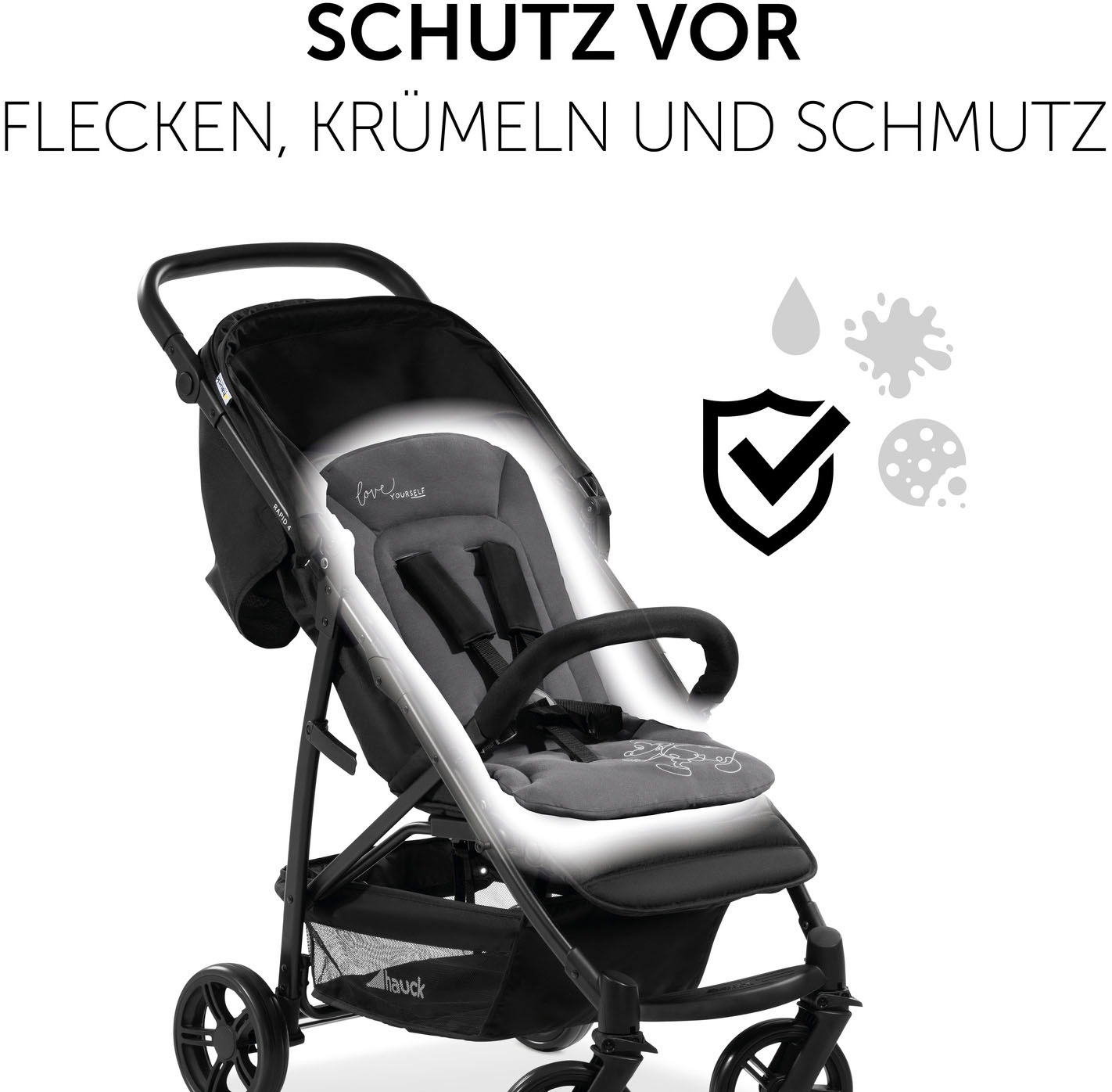 Hauck Housse de siège de poussette »Seat Liner« compatible avec poussettes hauck, landaus et remorques vélo