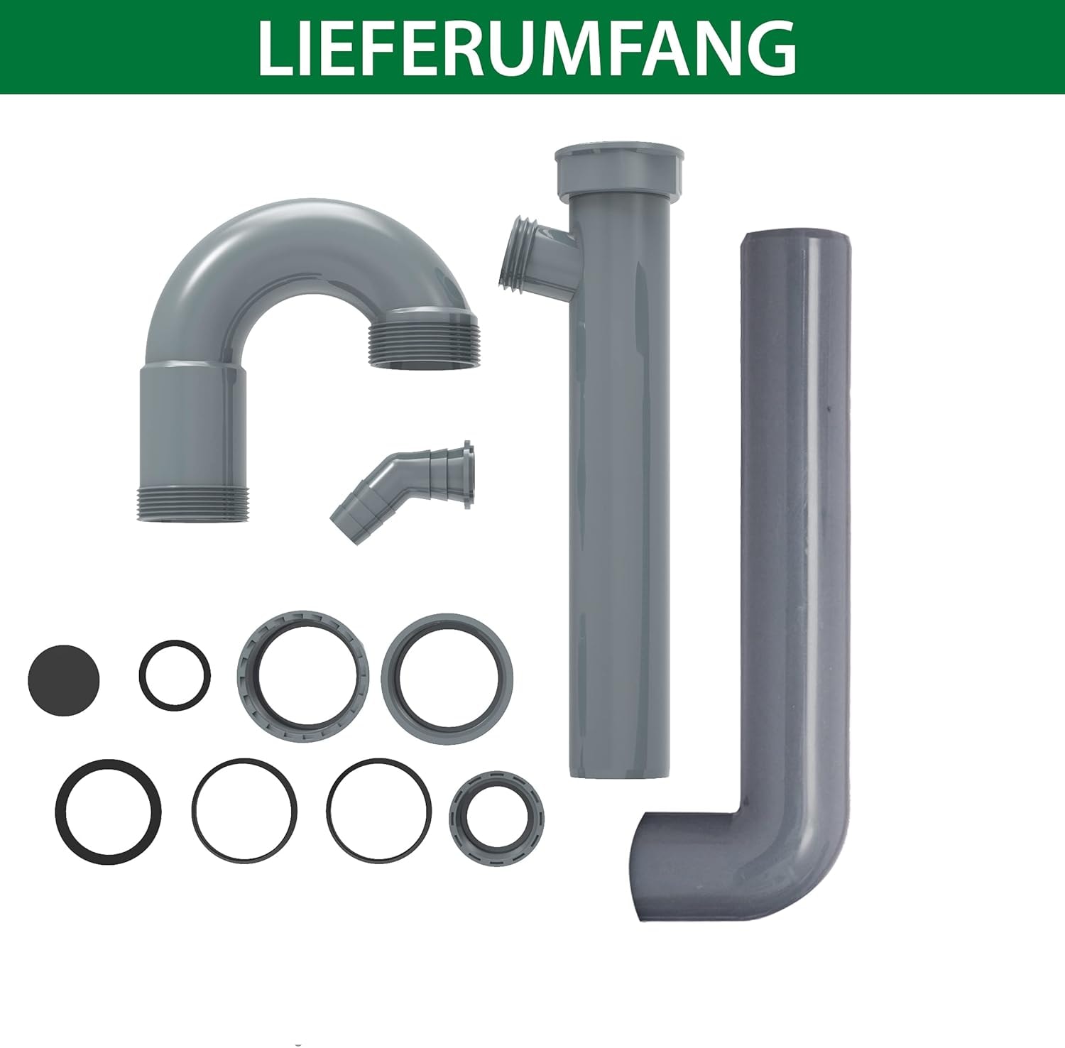 Kirchhoff Siphon »ECO-SAVE« Set,  KS Spültisch-Röhrensiphon, 1 1/2"IG x 40 mm, mit 3/4" Geräteanschluss