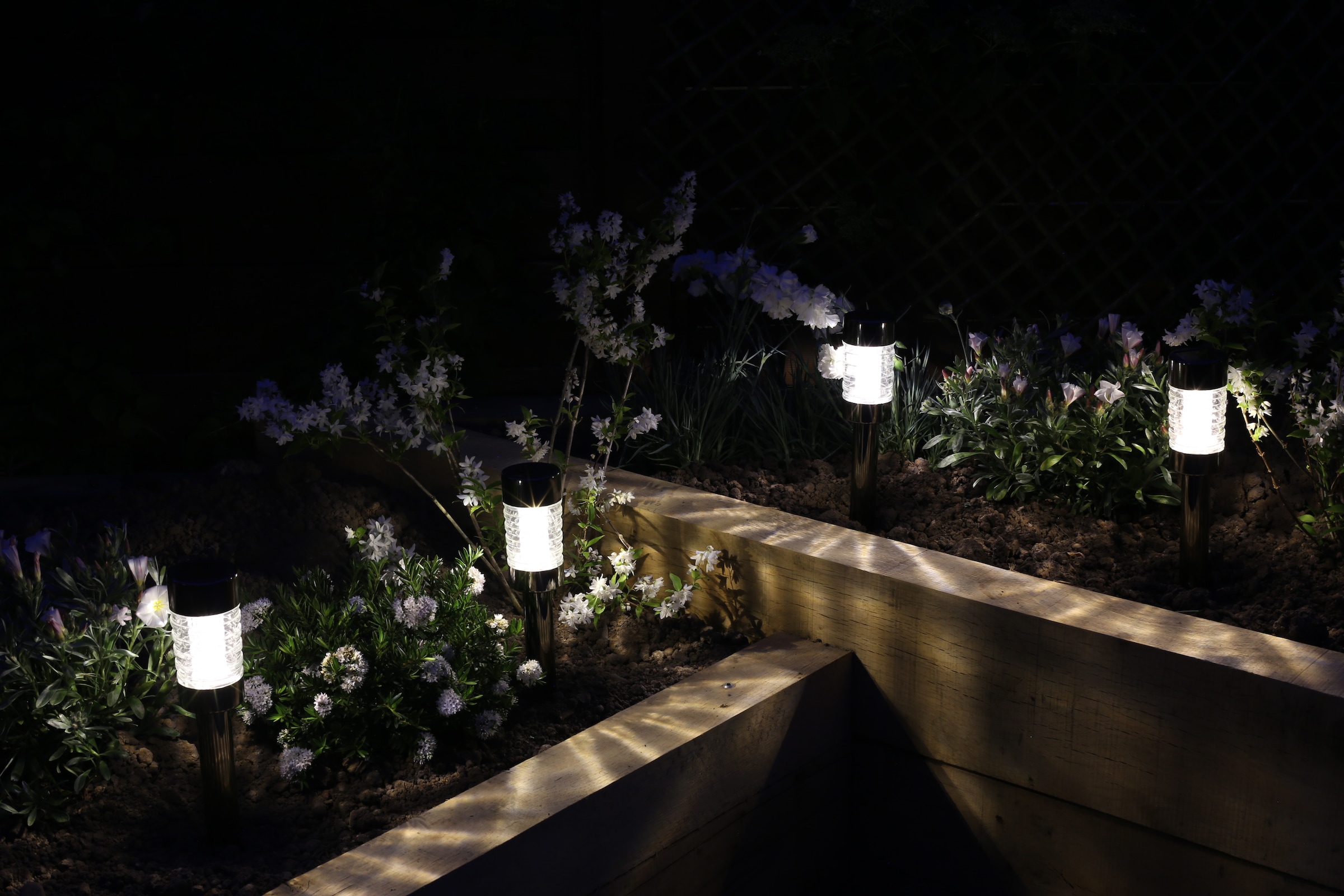 LUXFORM Gartenleuchte »Solar-Gartenleuchten - Rennes - 3 St - Anthrazit« LED-Modul 3 Stk. Ganzjährig Solar
