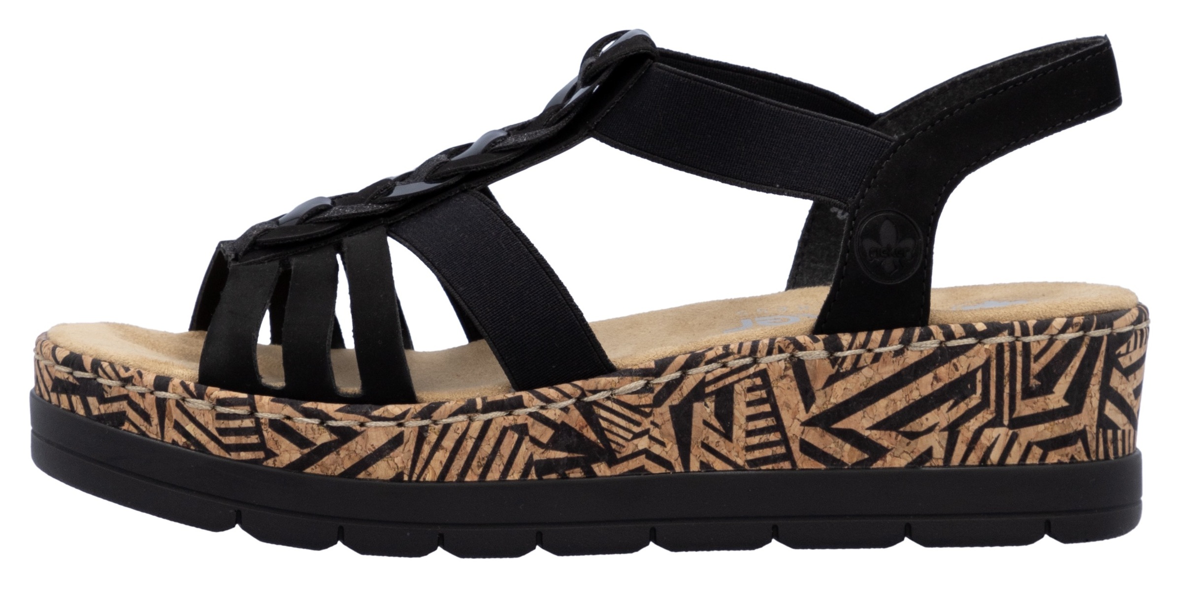 Rieker Sandales à plateforme  Sommerschuh, Urlaubschuh, Sandalette mit dekorativem Schmuckelement