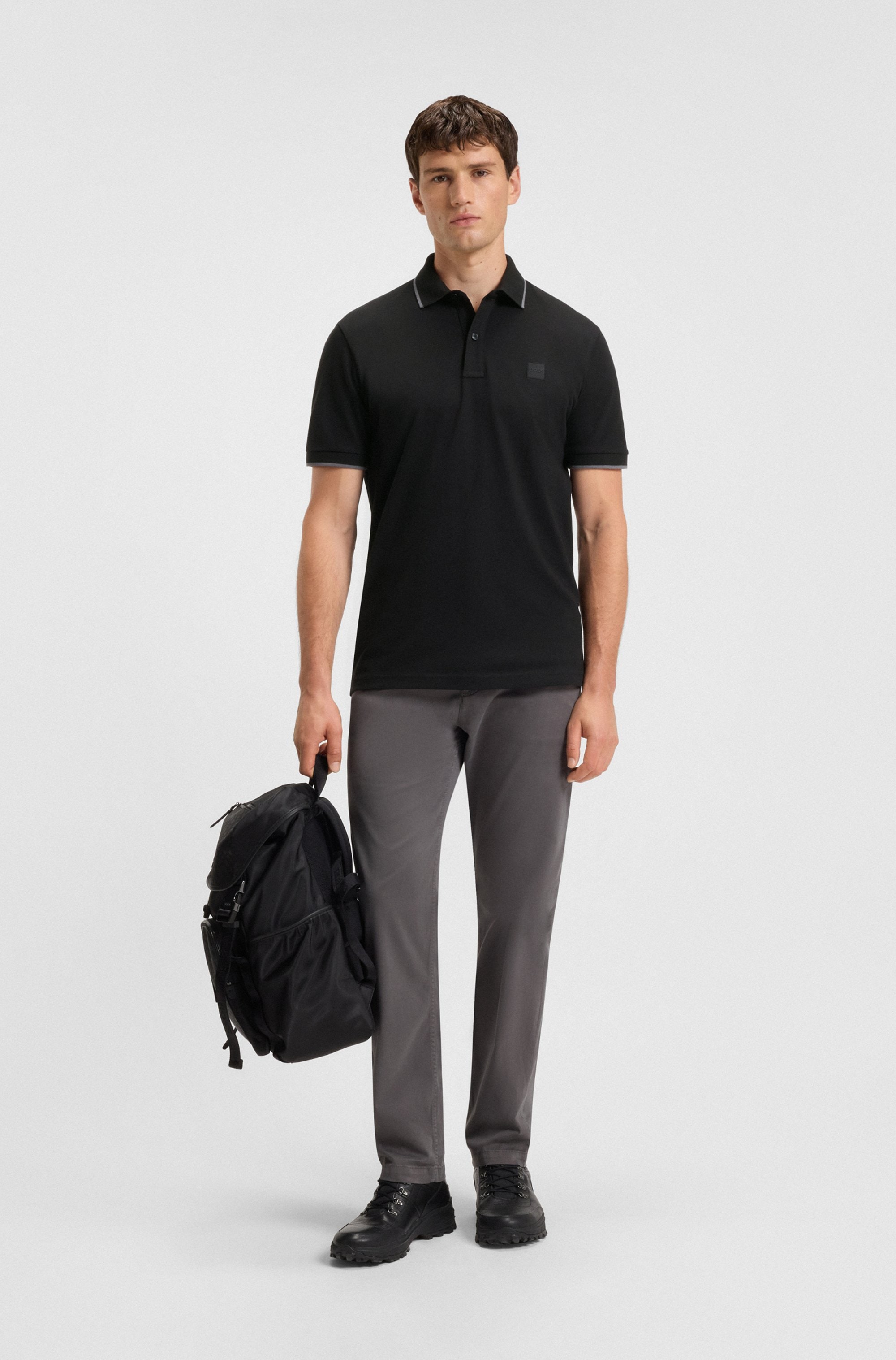 BOSS ORANGE Polo »Passertip« mit BOSS Logo-Badge