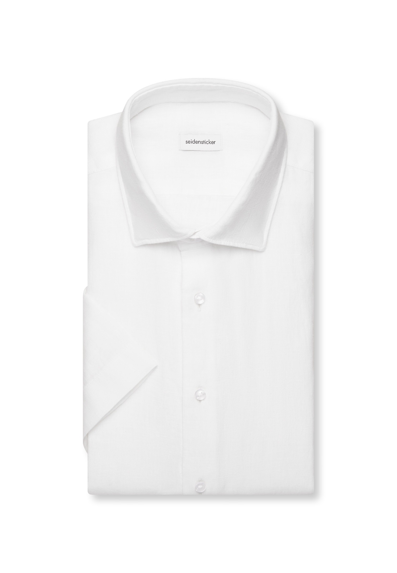 seidensticker Chemise en lin »Schwarze Rose« Col Kent 1/2 cintré uni