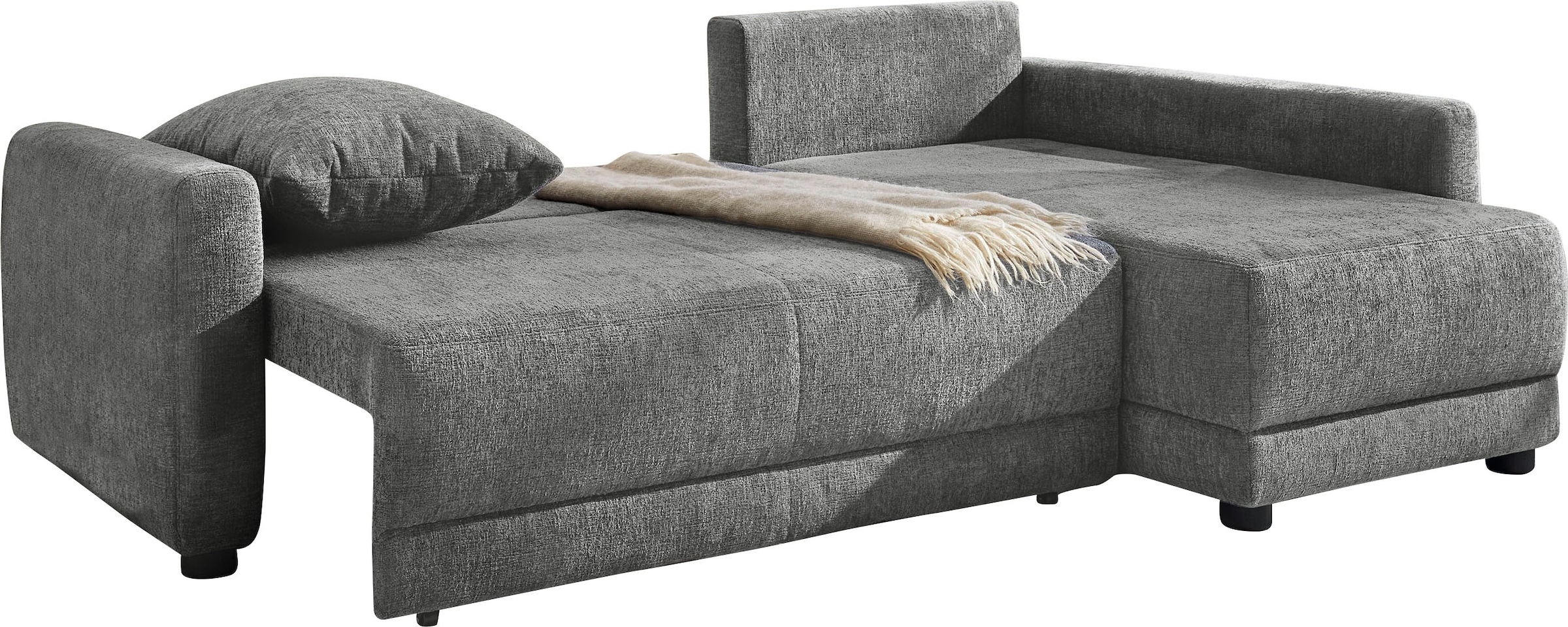 Jockenhöfer Gruppe Ecksofa »Venezia L-Form, B: 234 cm« mit Schlaffunktion, Bettkasten & Zierkissen
