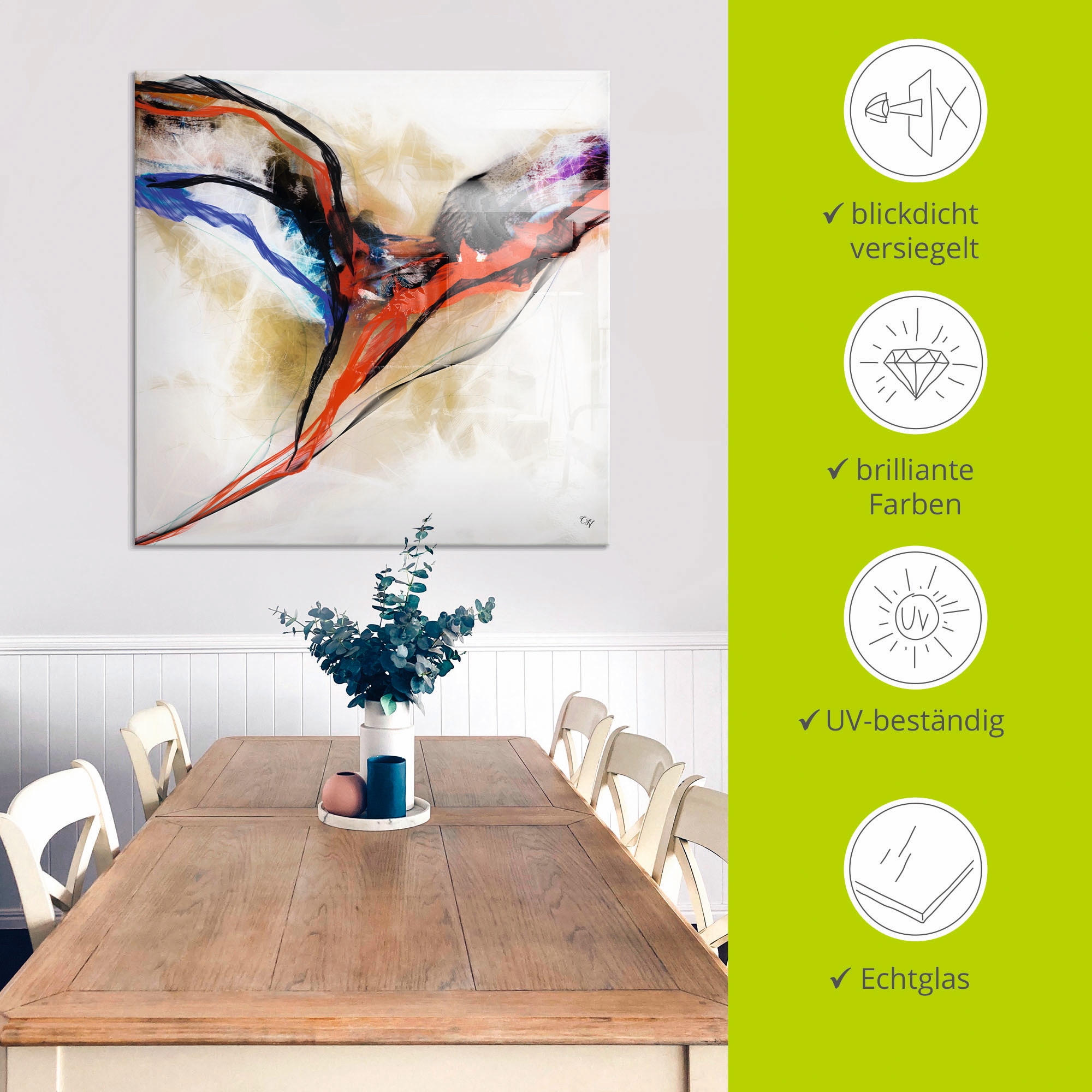 Artland Tableau en verre »Engel - abstrakt I« 1 cuis tlg. in verschiedenen Grössen