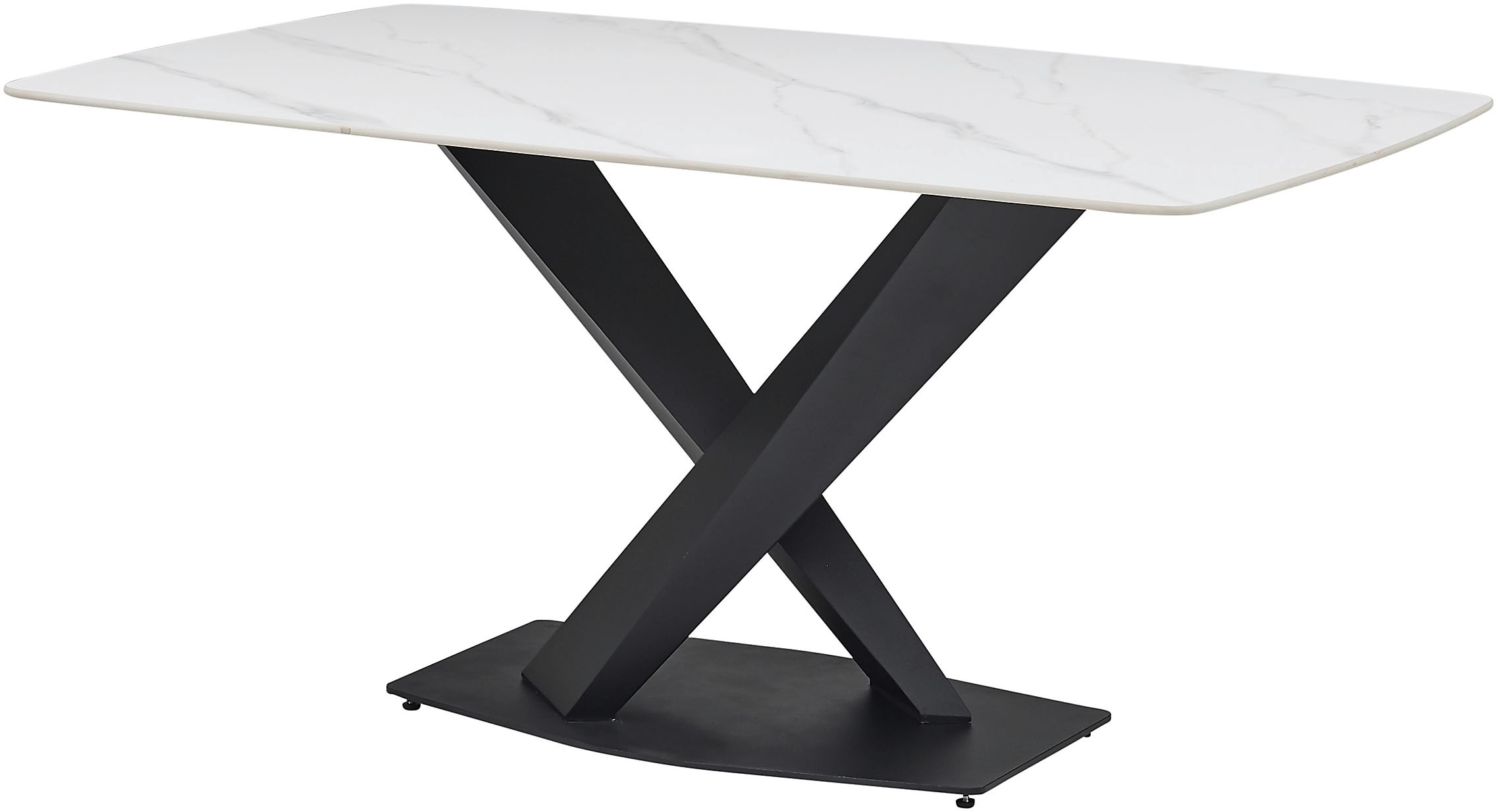 Stolkom Esstisch »Ventura Esszimmertisch Keramik, Esstisch Keramik BxHxT 180x75x90 cm« Keramikoberfläche abgerundete Ecken, Metallgestell schwarz matt