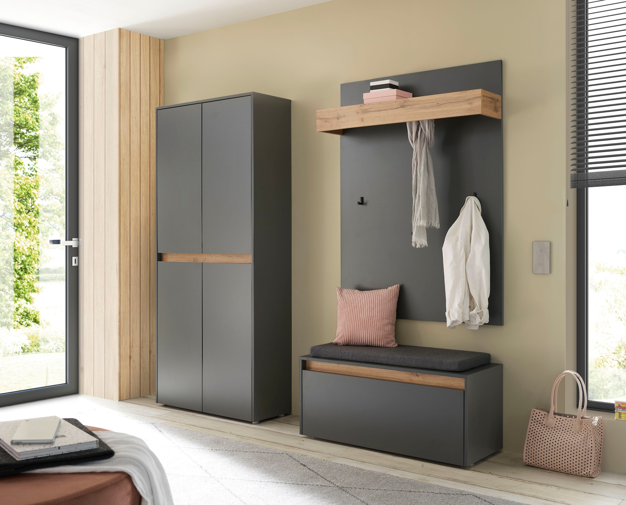 Home affaire Ensemble de vestiaires »City/Giron, moderne Garderobe, viel Stauraum, ca. 40 Schuhe« Ensemble, 3 cuis tlg.