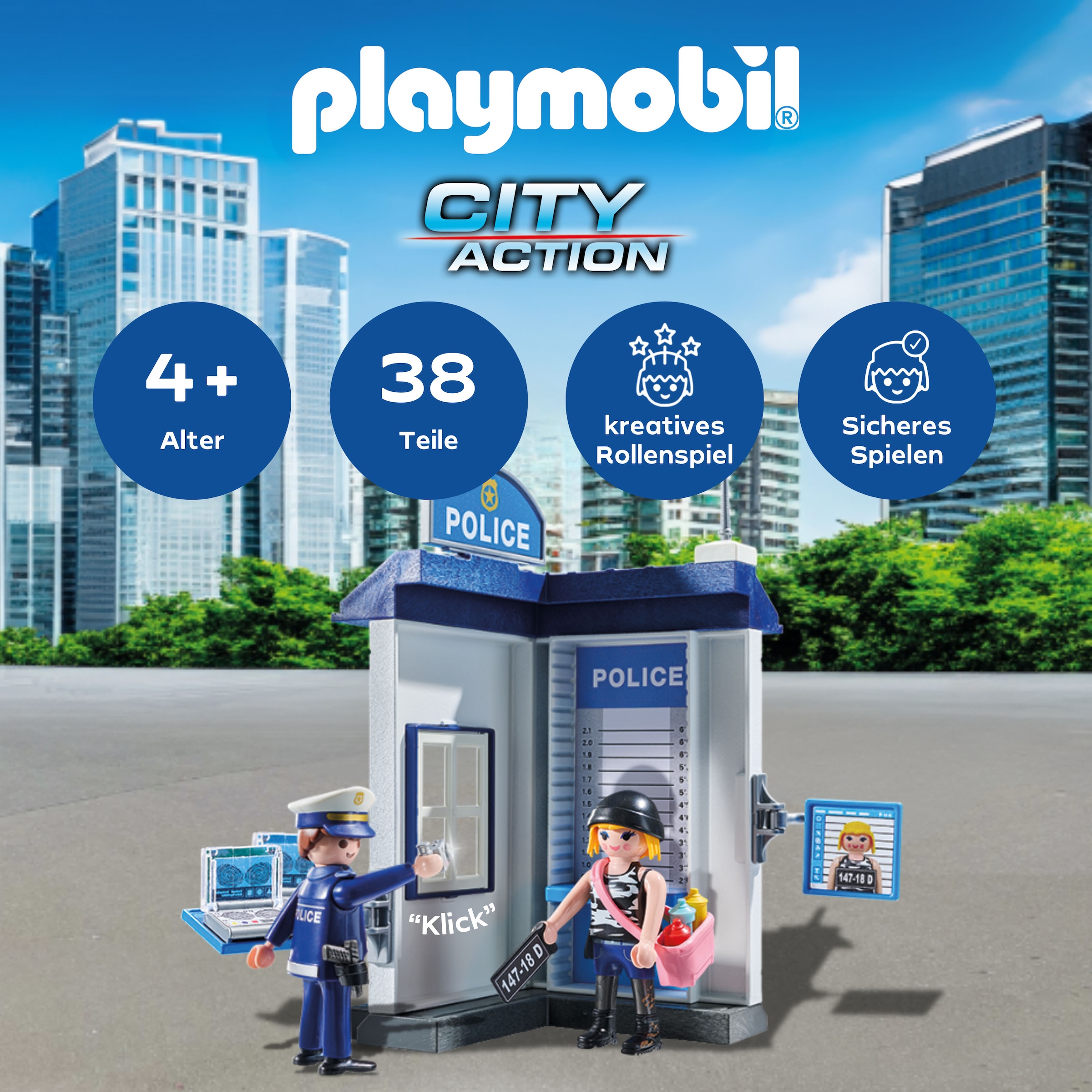 Playmobil® Konstruktions-Spielset »Polizei Ermittlungszimmer (71733), Playmobil Action Heroes« Made in Europe