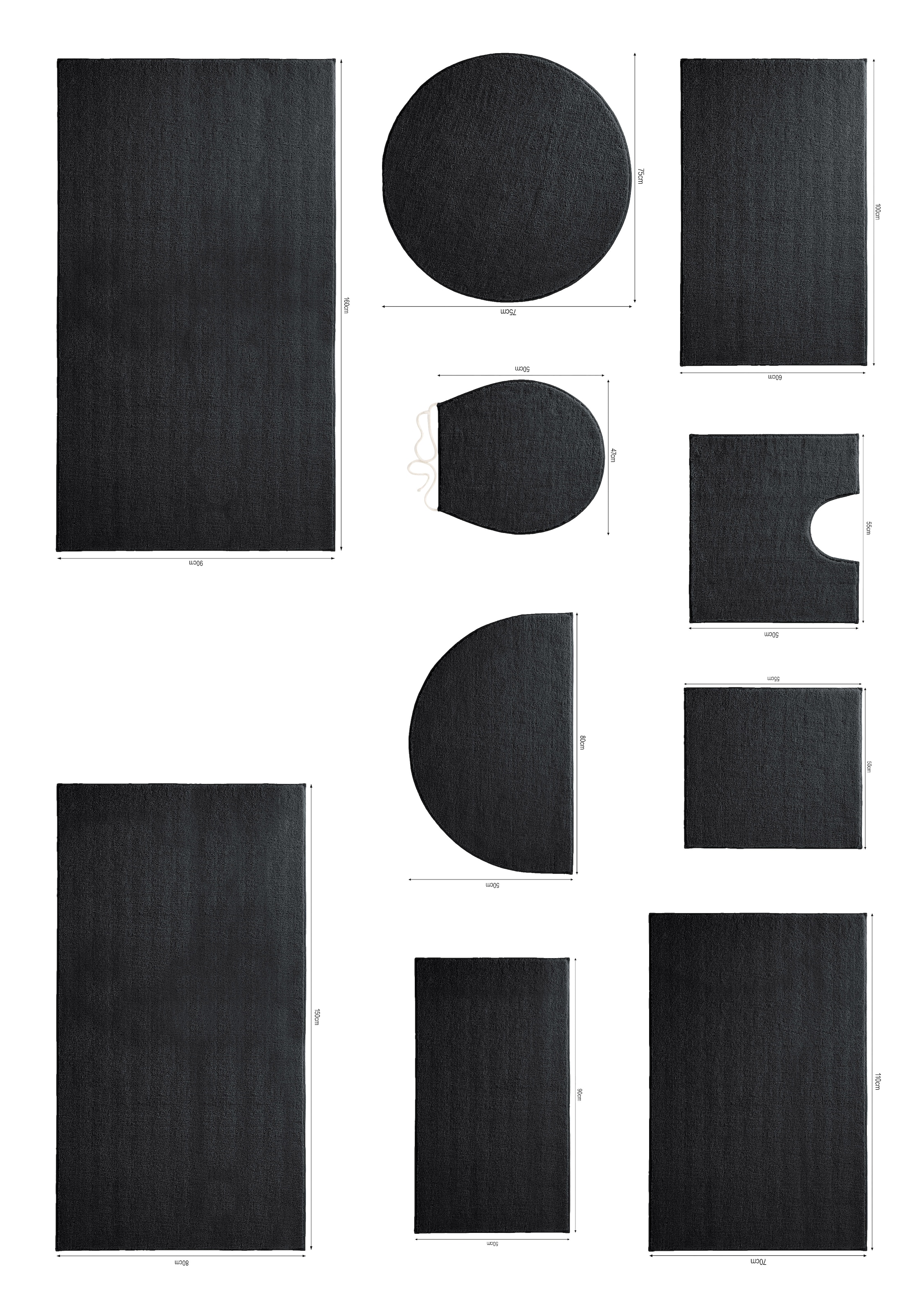 my home Badematte »Vanessa, Badvorleger, Badezimmer Teppich« Höhe 10 mm rutschhemmend beschichtet fussbodenheizungsgeeignet | schnell trocknend | strapazierfähig Badteppich, weiche Haptik, unifarben