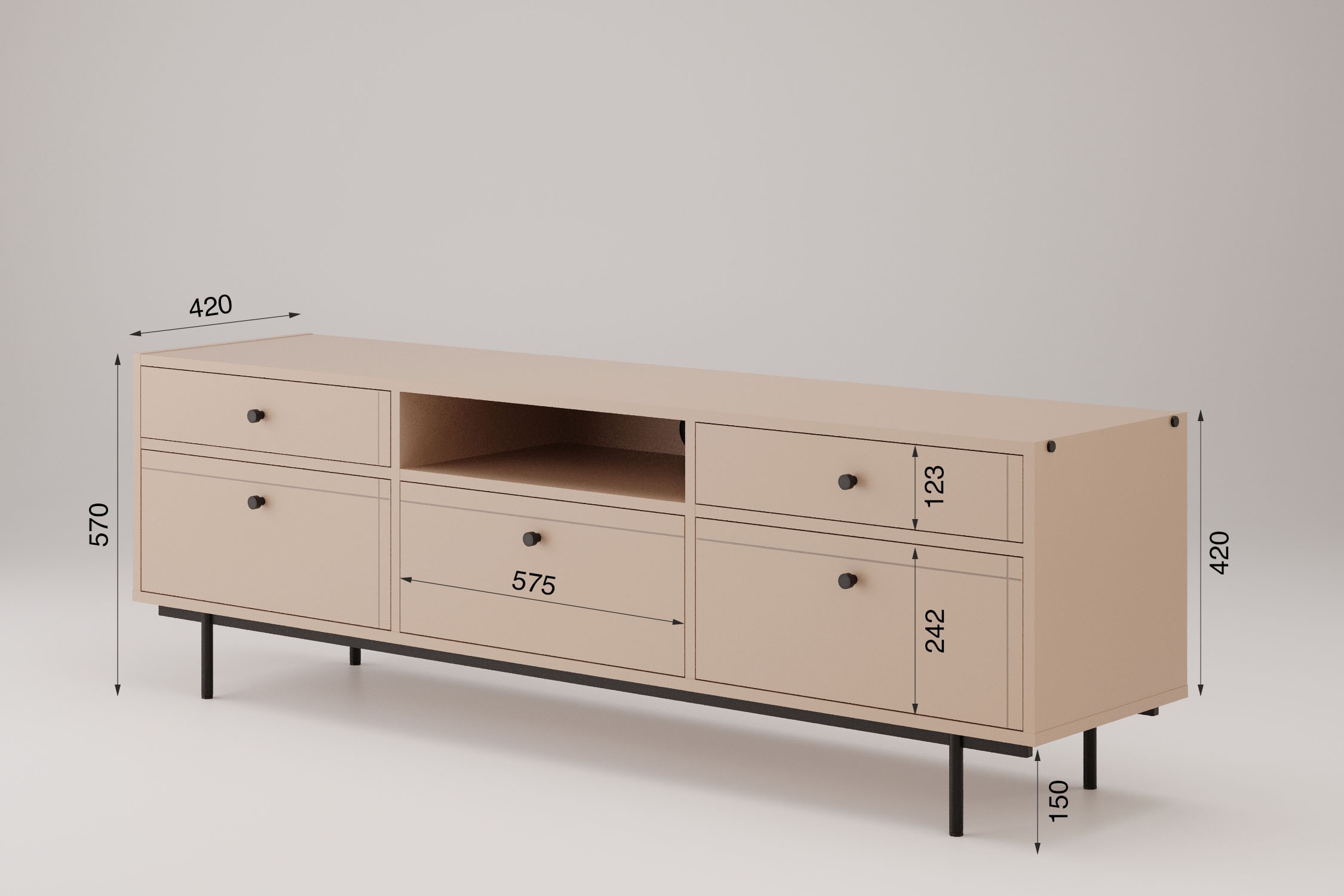 Home affaire Meuble mural »Arrocco: 4-teilige Wohnwang, Wohnzimmer, viel Stautraum,5 Schubladen« 4 cuis tlg.