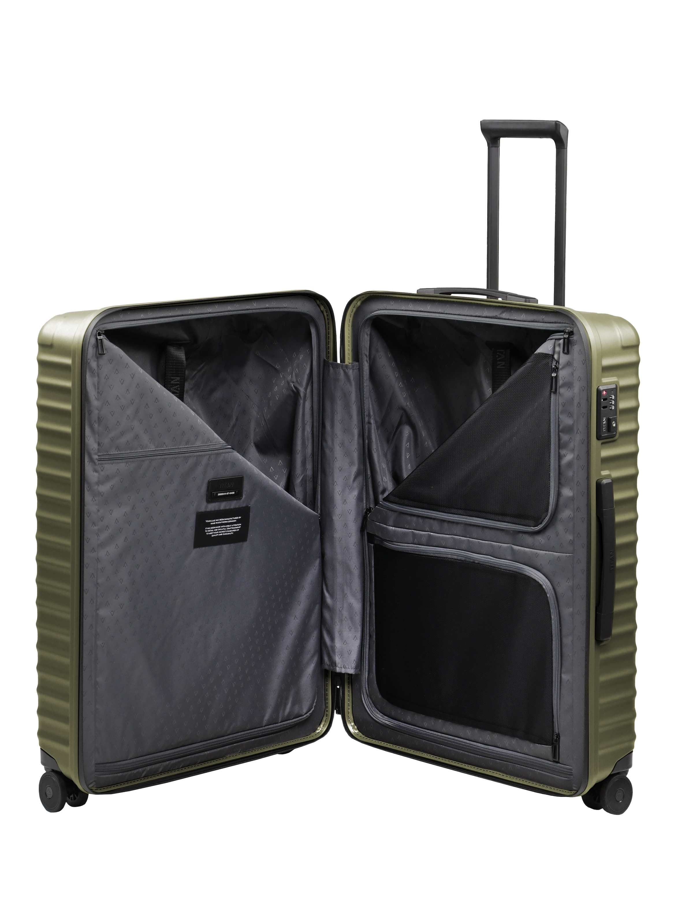 TITAN - Made in Germany Trolley »UPGRADE Koffer Hartschale« 100 litre 4 Rollen avec surface résistante aux rayures et compartimentage intérieur astucieux