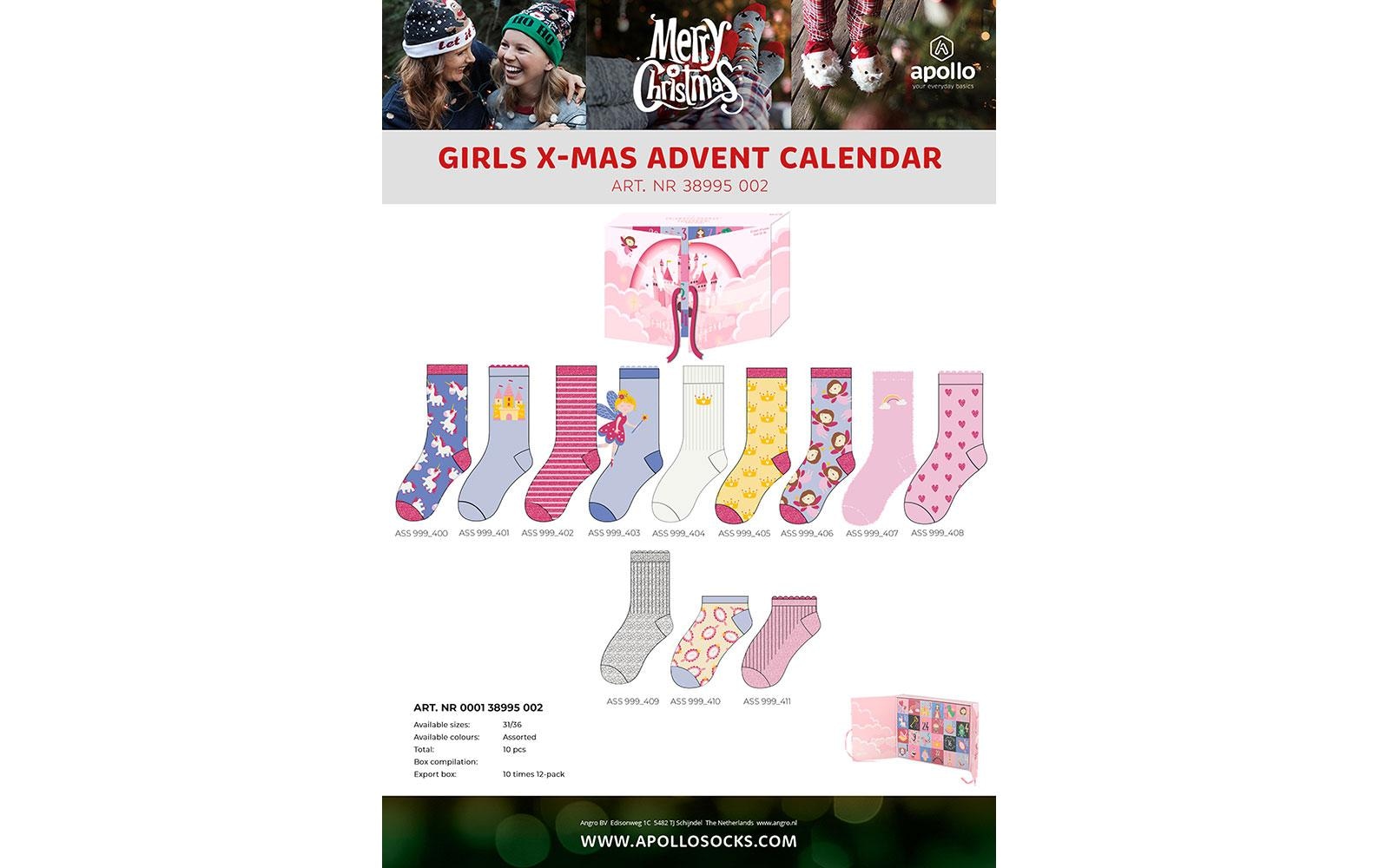   Calendrier de l'Avent »Adventskalender Socken Kinder, Prinzessin, 31-36«