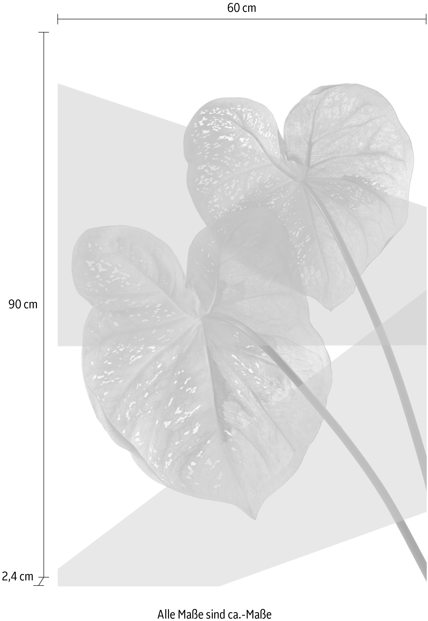 queence Tableau en verre acrylique »Blätter« Fine Art-Print in Galeriequalität