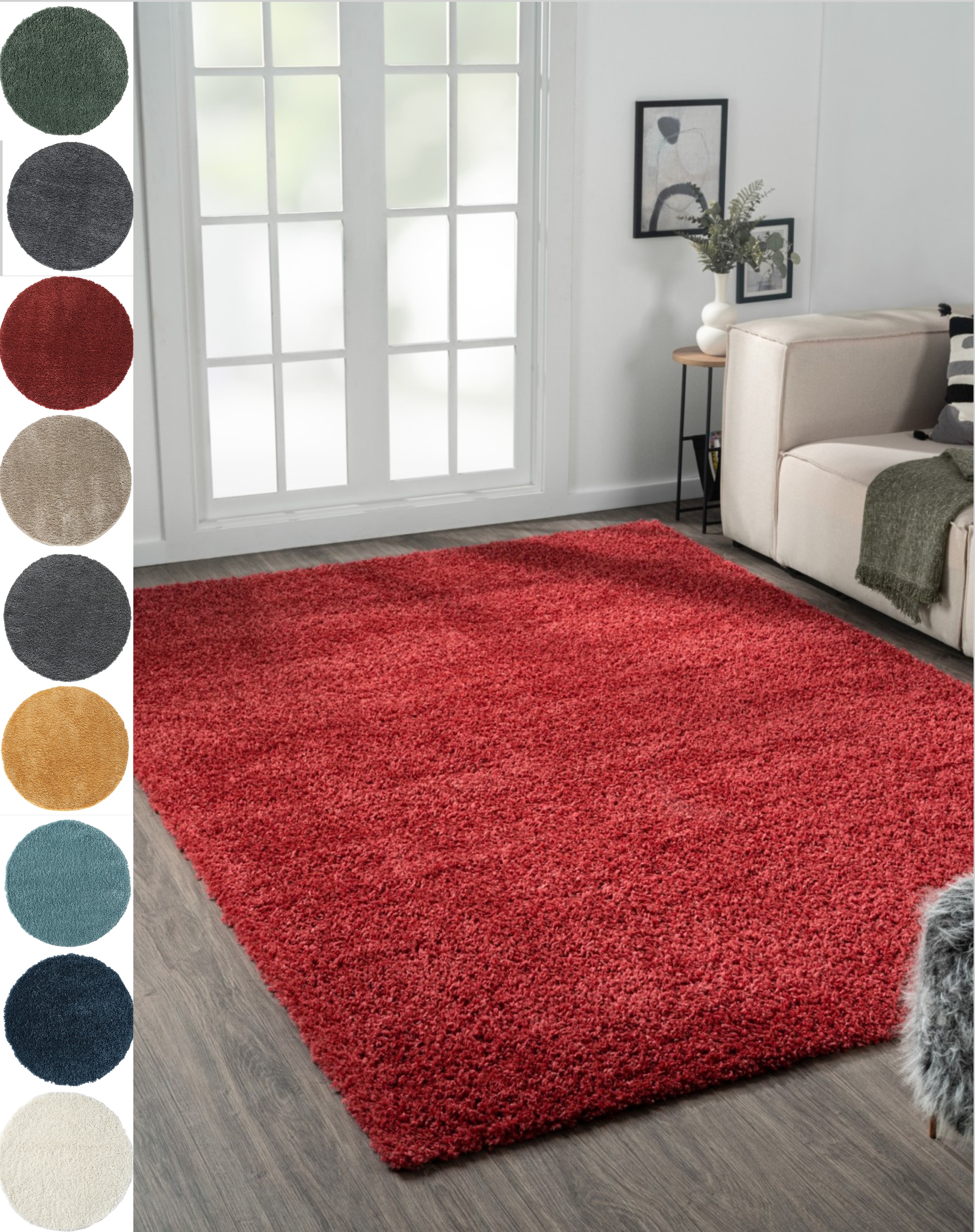 Myflair Möbel & Accessoires Hochflor-Teppich »My Shaggy« rechteckig 37 mm Höhe Shaggy, Uni-Farben, leicht glänzend, Microfaser, extra flauschig