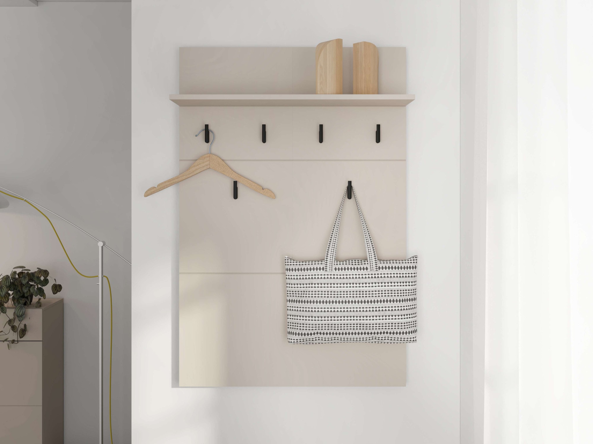 Home affaire Panneau de vestiaire »Rathlin, Wandregal Wandpaneel, Wandgarderobe praktisch & stillvoll« mit 6 Kleiderhaken und Ablage für Accessoires, Breite 77 cm