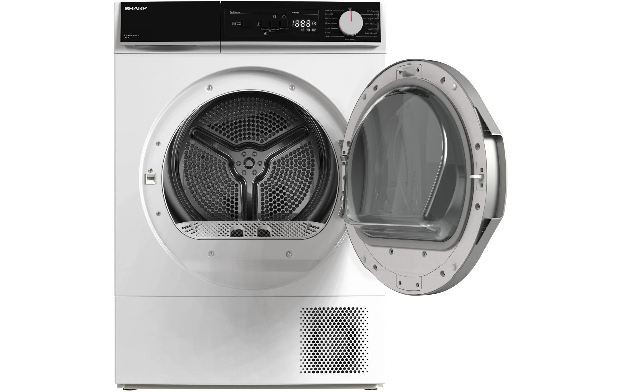 Sharp Waschtrockner »KD-NHA0S6GW1C« 64 dB(A) 10kg / EEK C / 3 Tasten / XL-Glas-Tür / weiss