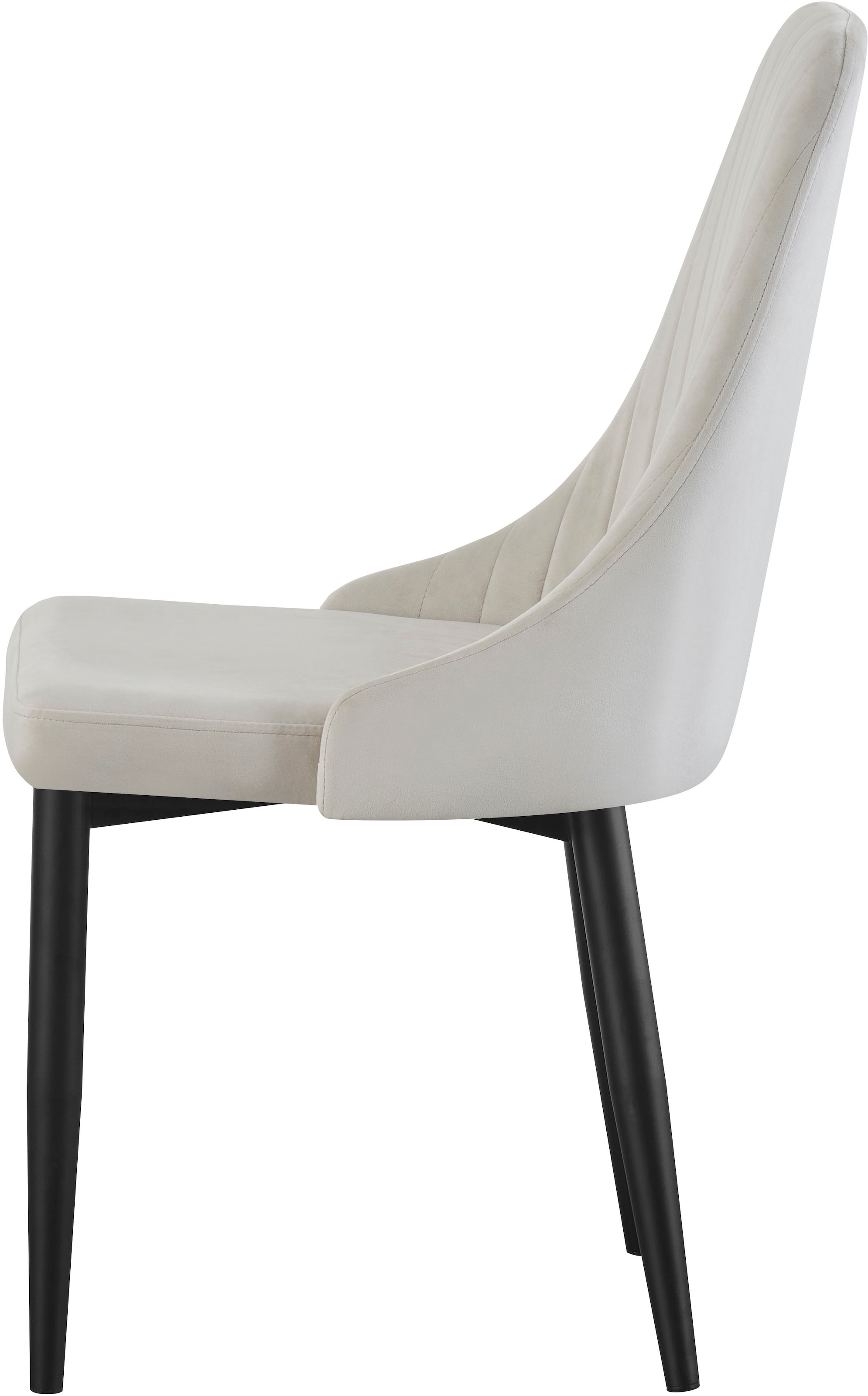 Home affaire Chaise de salle à manger »GARNBY, 2er Set, mit Metallgestell in matt schwarz« (Set) 2 cuisin verschiedenen Farben, Belsatbarkeit pro Stuhl 120 kg, Velour Stoff