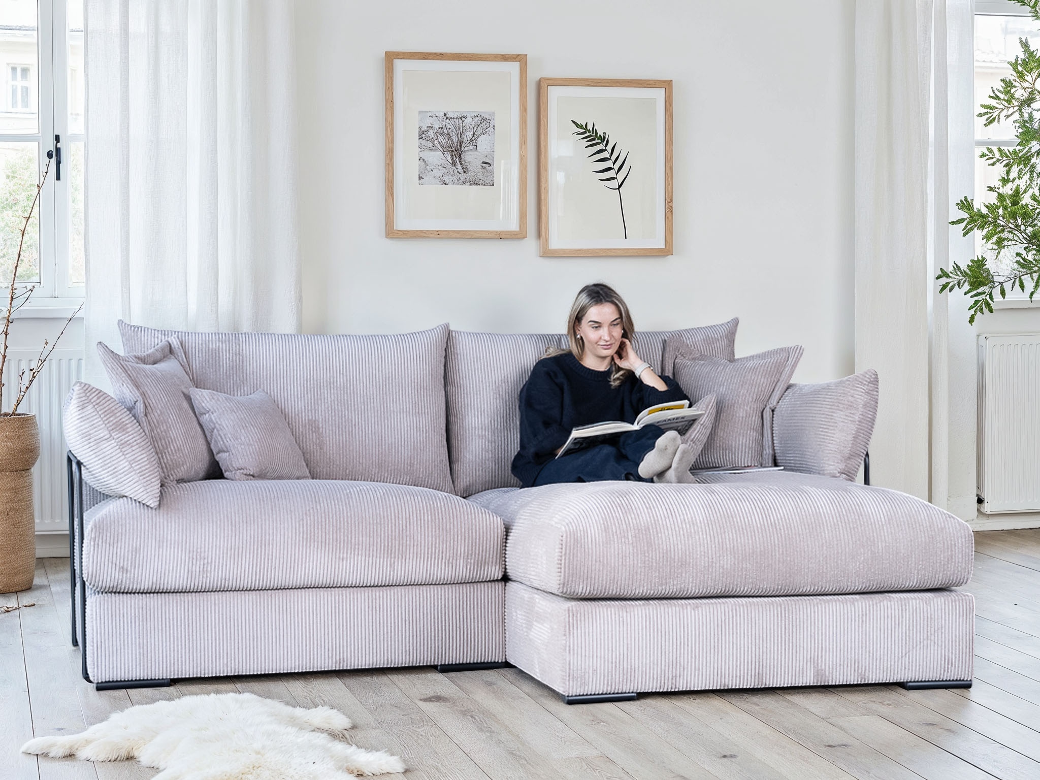 Home affaire Ecksofa »Casa XL L-Form, Breite 190 cm« Mega-Sofa, Cord oder Chenille-Struktur wählbar, mit Federkern!