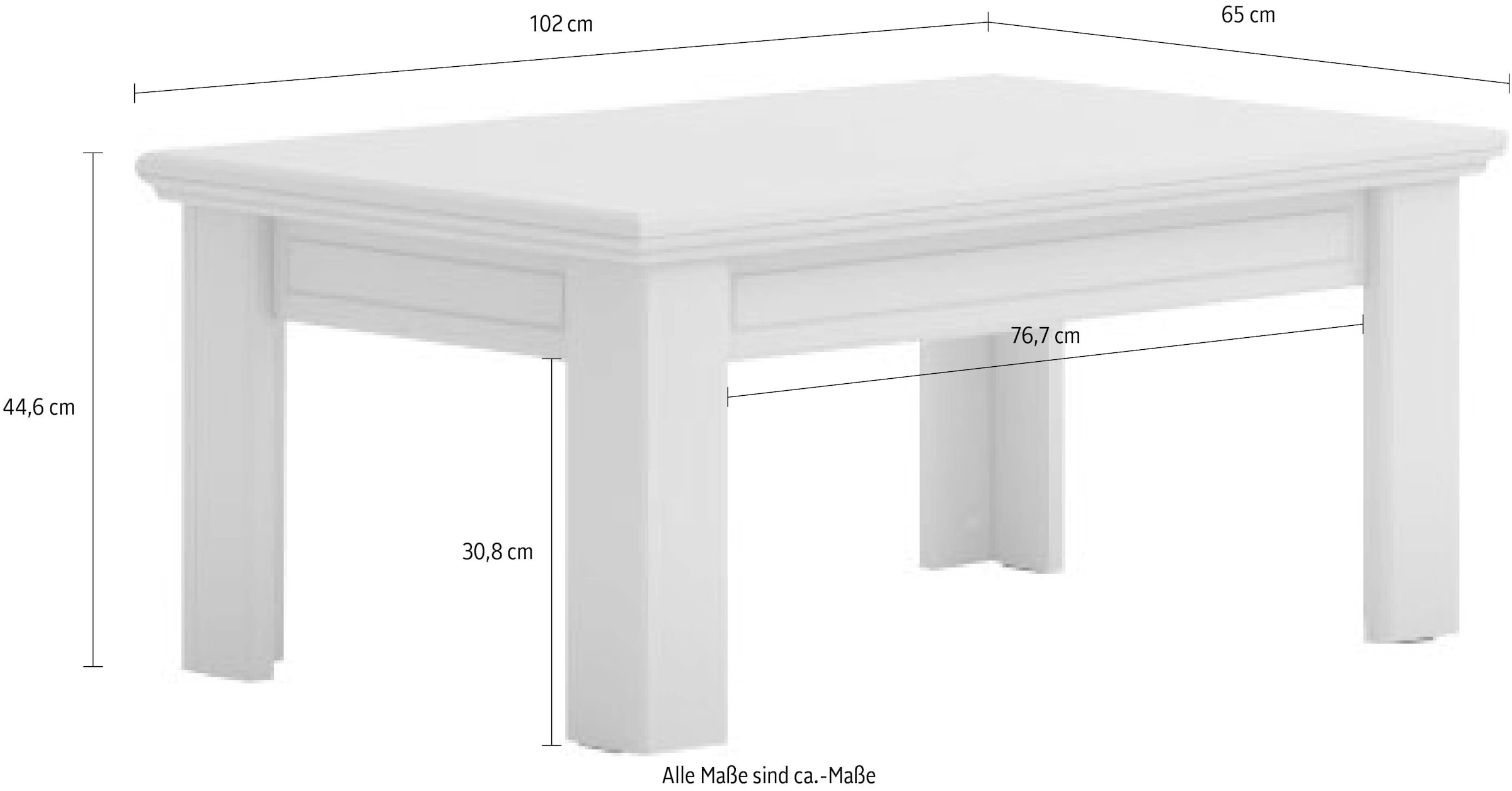 GOODproduct Couchtisch »Evergreen« hochwertig UV-lackiert, Breite 102cm