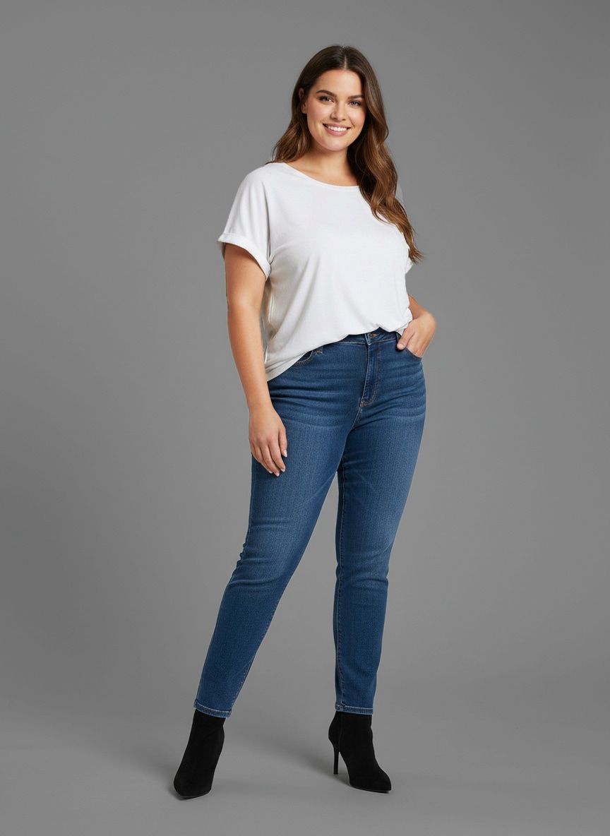 Laura Scott CURVE T-shirt 2 cuis tlg. im 2er Pack mit modischem Ärmelaufschlag - GROSSE GRÖSSEN