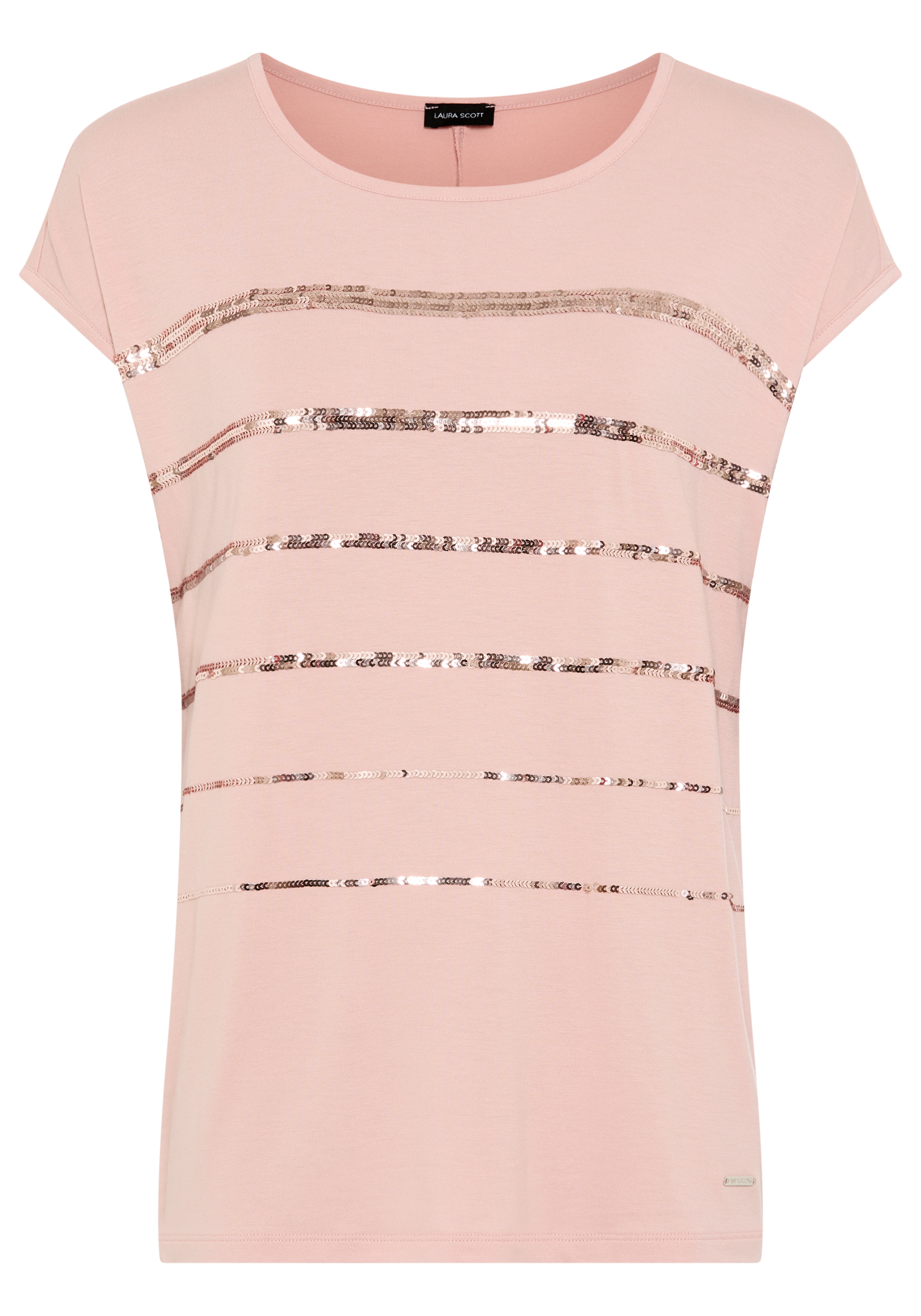 Laura Scott T-Shirt figurumspielende Passform, Rundhalsausschnitt