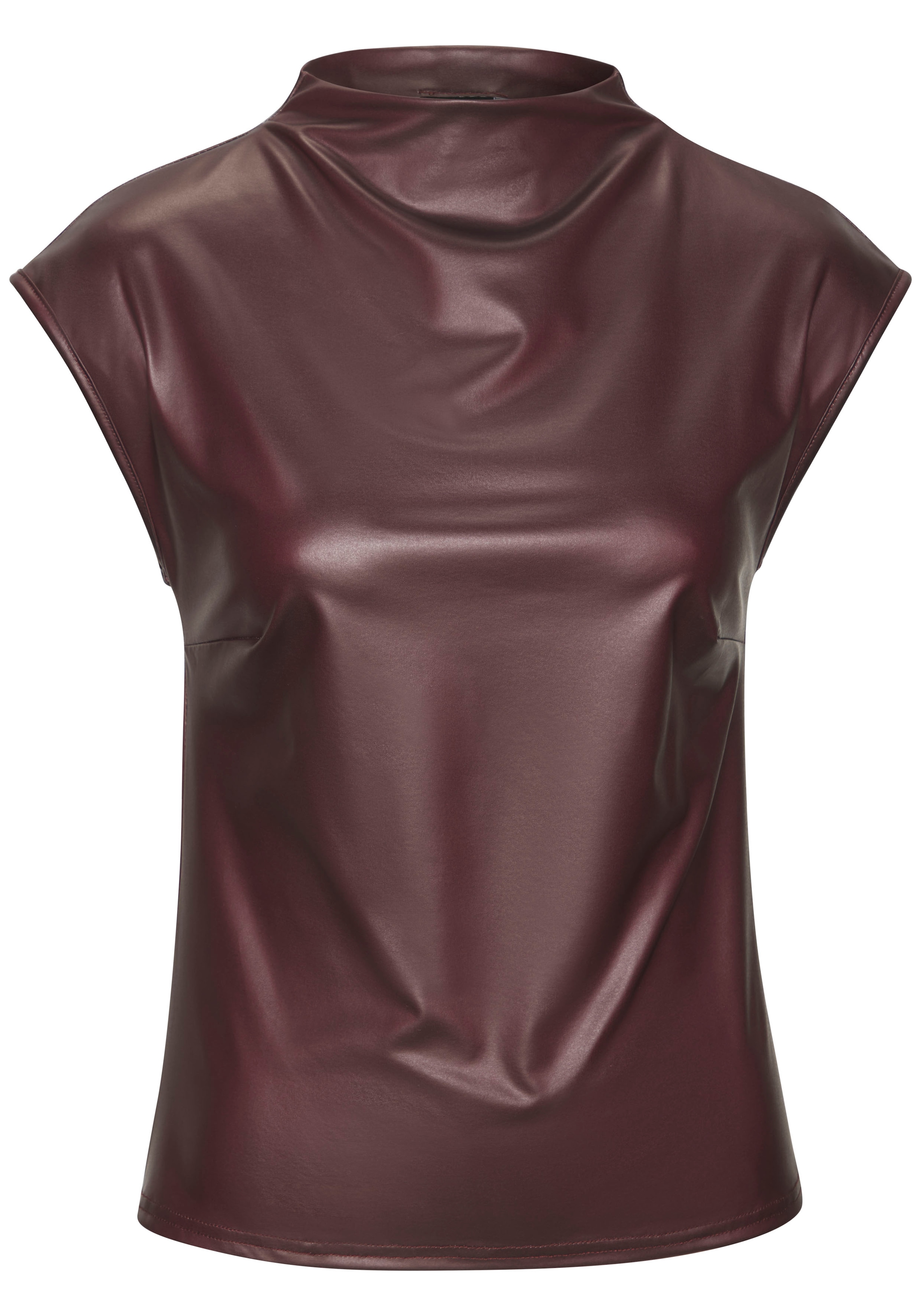 LASCANA Shirt à col rond aus Lederimitat, Partytop