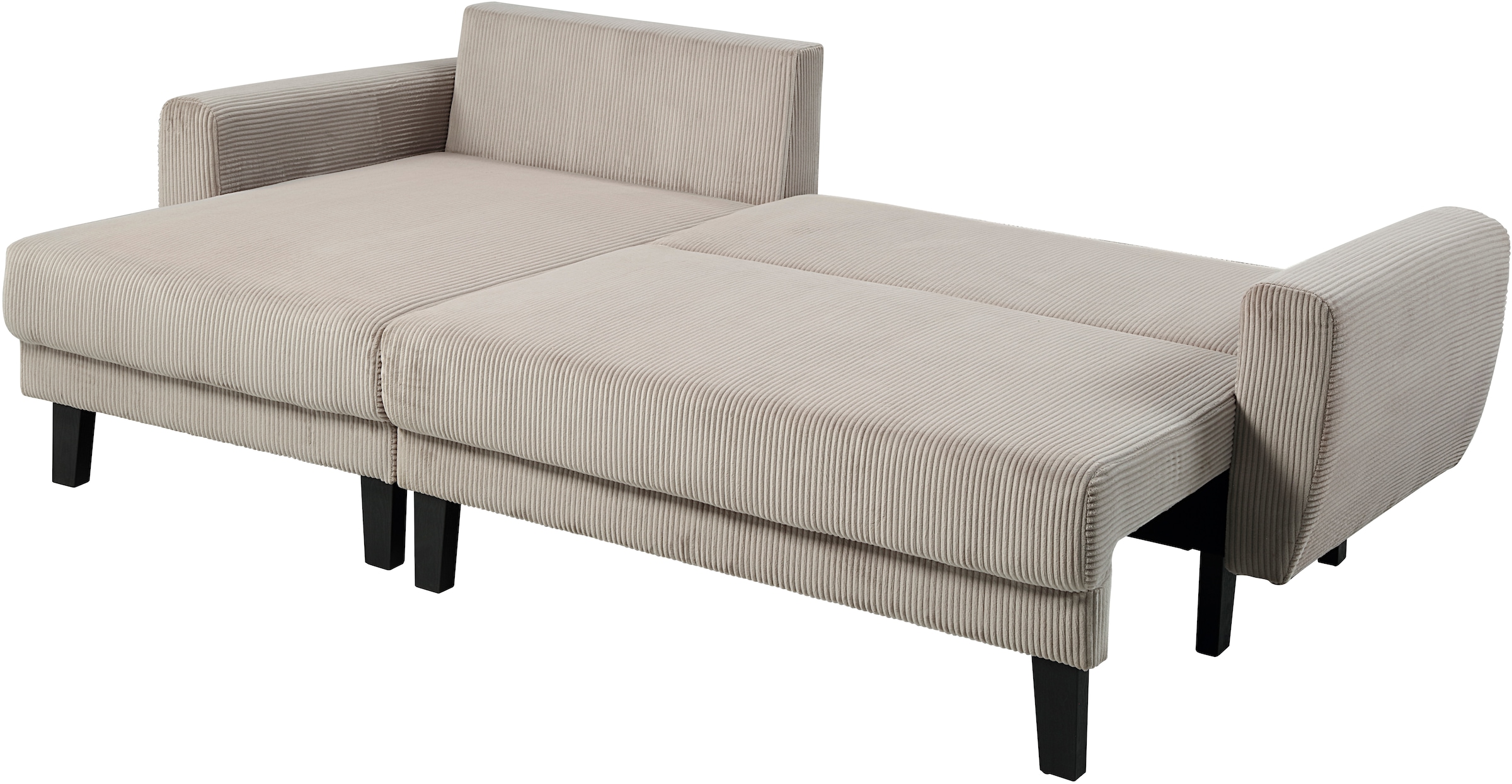 ATLANTIC home collection Ecksofa »Leonid L-Form« mit Schlaffunktion und Bettkasten