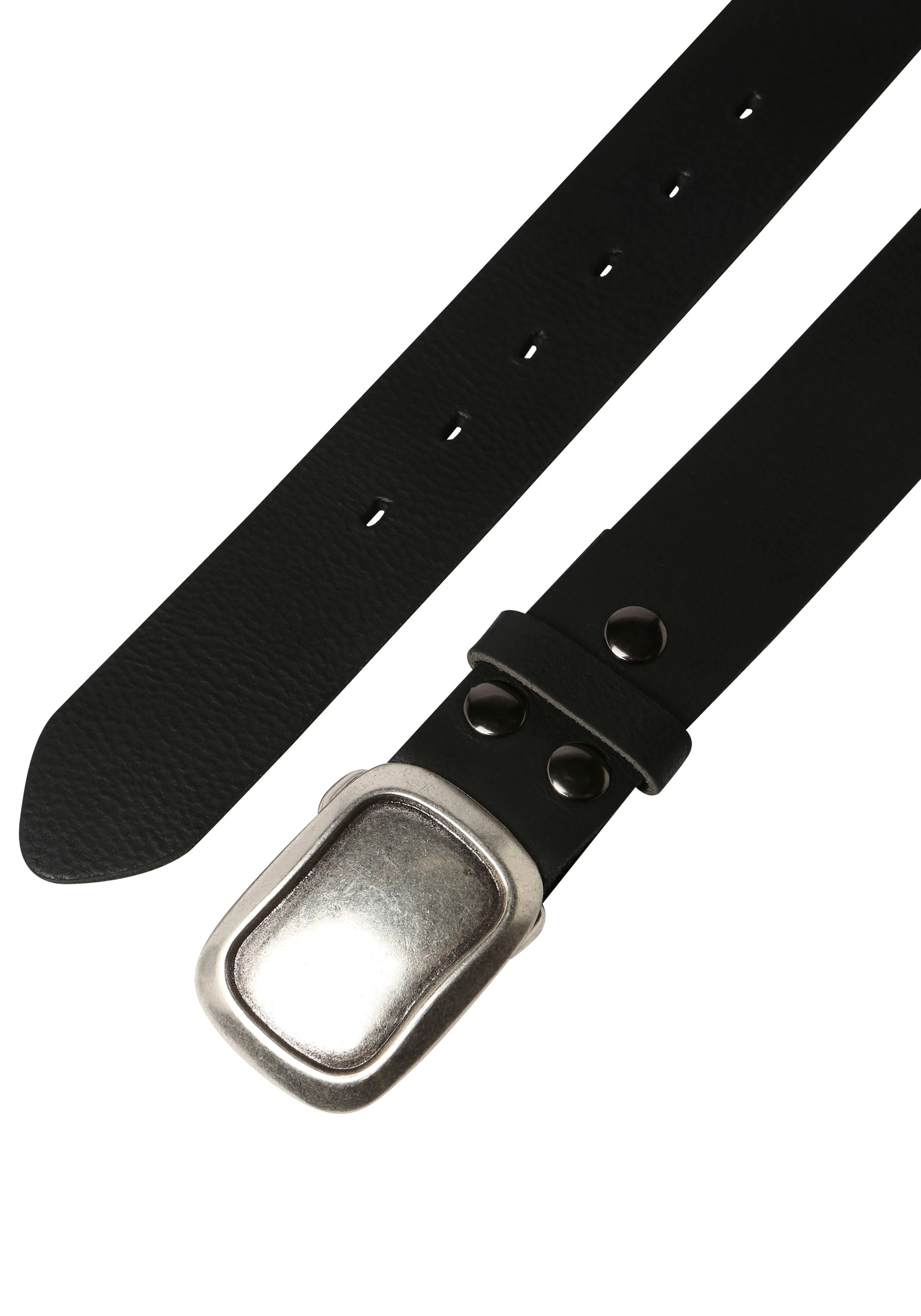 Rettungsring Gürtel Ceinture en cuir mit austauschbarer Schliesse »Rechteck Eingefasst Silber«