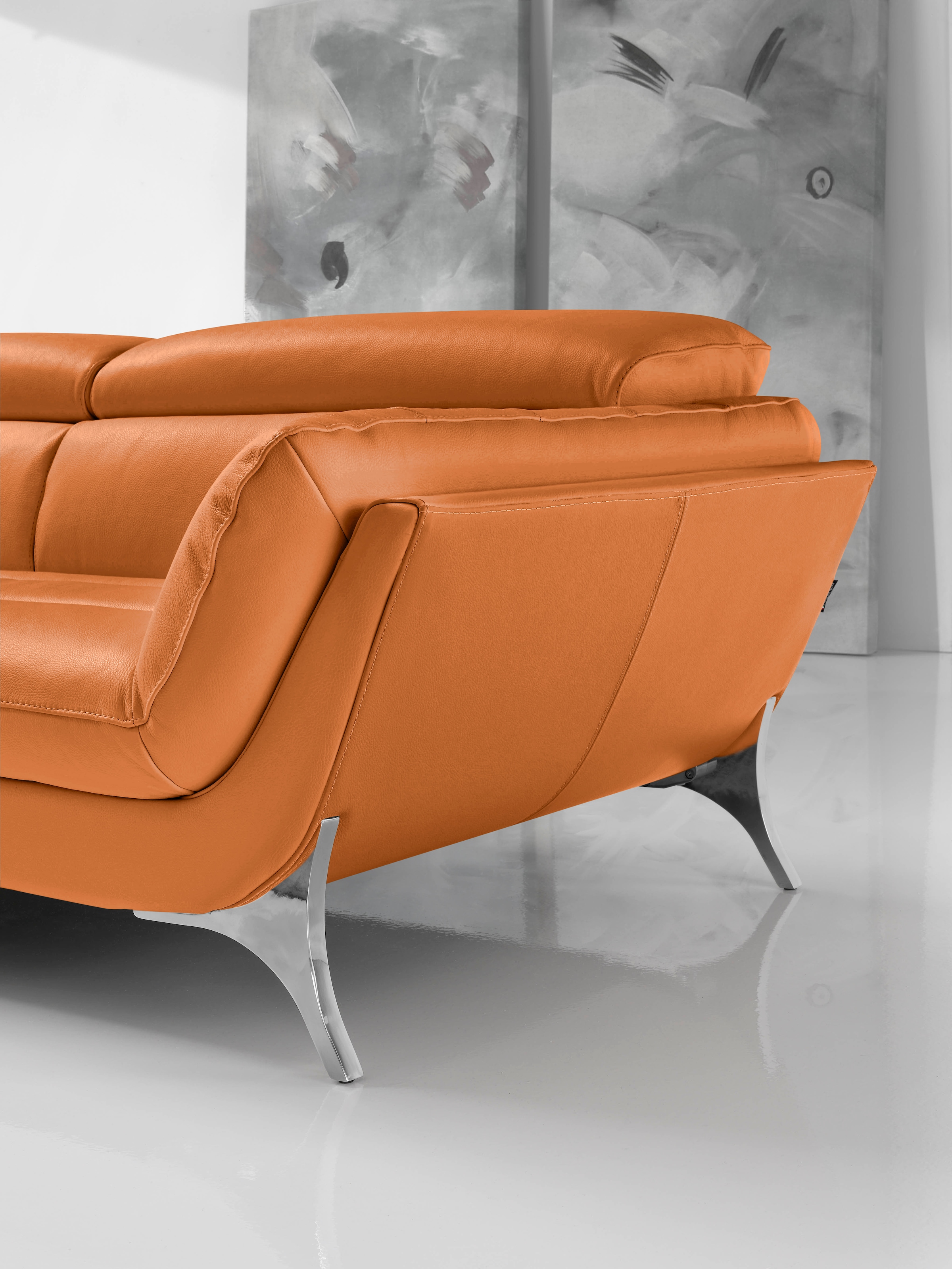 Egoitaliano Polstergarnitur »Sueli« Set,  bestehend aus Sofa und Recamiere, Kopfteilverstellung, Bezug Leder