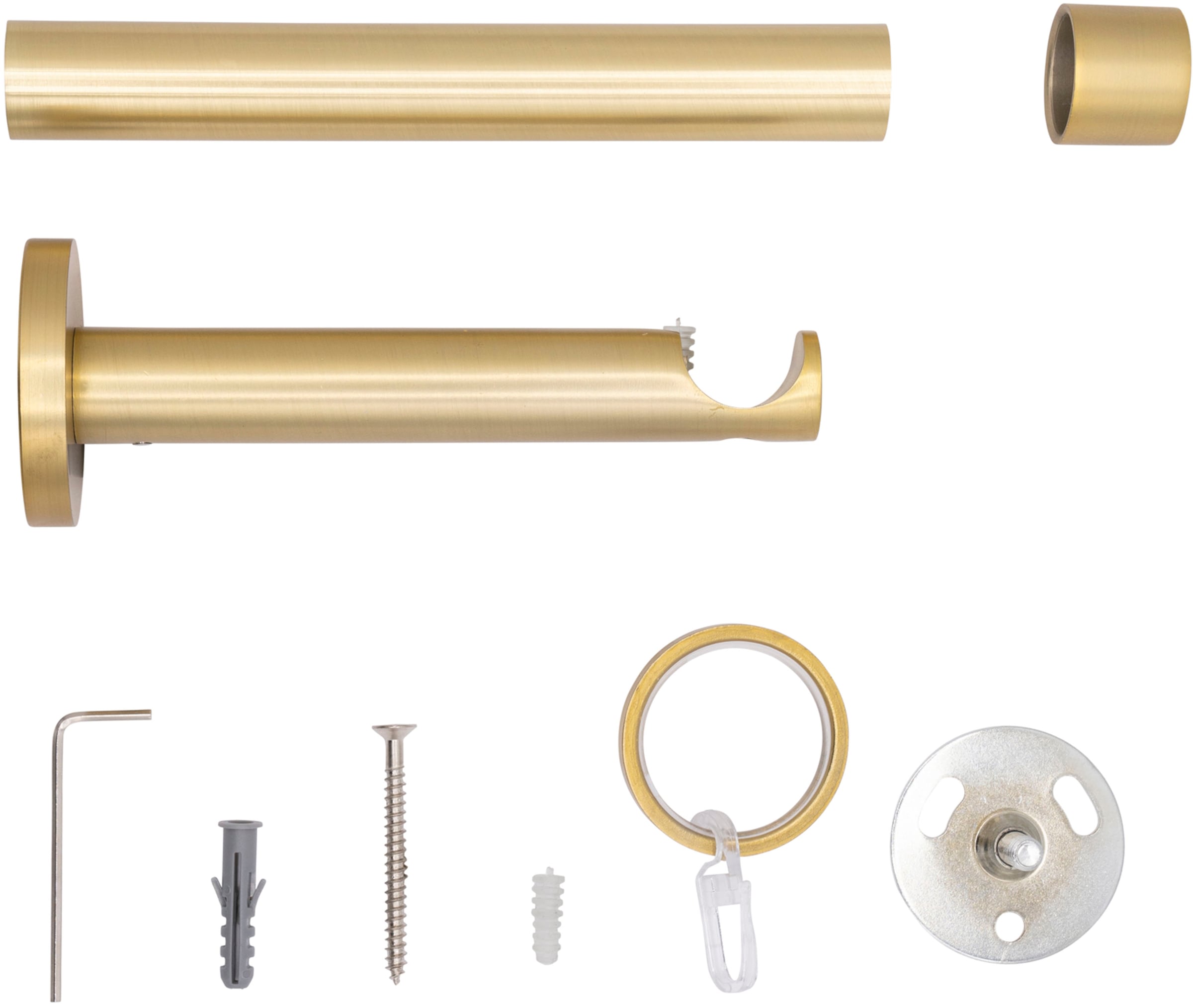 mydeco Tringle à rideaux »20mm Cap Wandträger 12 cm« 1 läufig-läufig Fixmass