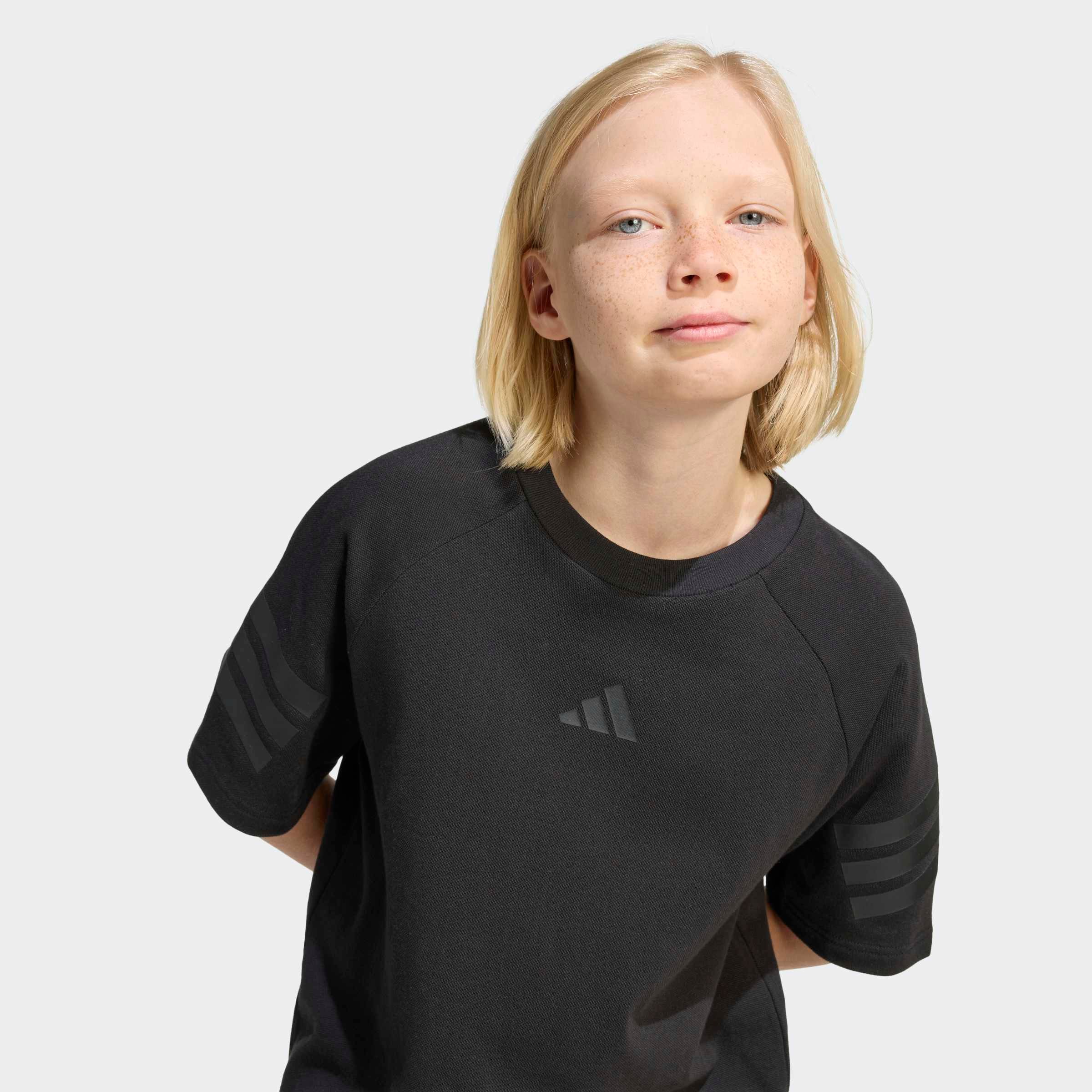 adidas Sportswear T-Shirt »FUTURE ICONS 3-STREIFEN« für Kinder, sportlicher Stil, normale Länge, gerader Abschluss