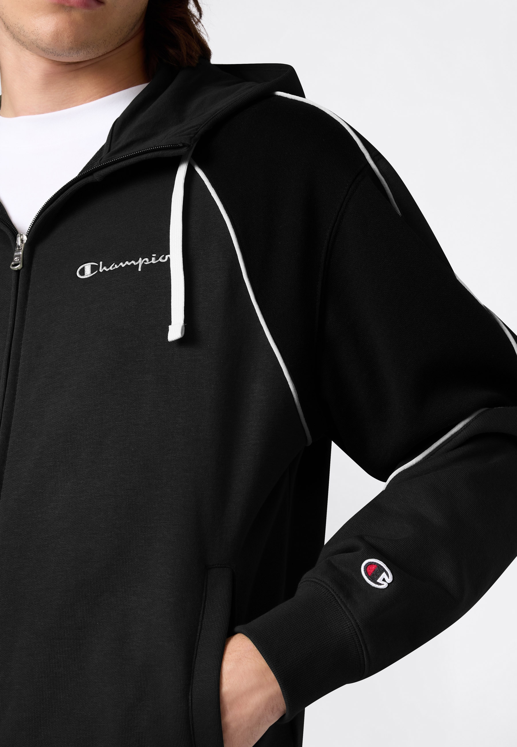 Champion Jogginganzug »Terry Hooded Full Zip Sweatshirt« 2 tlg. mit Kapuze, mit durchgehendem Reissverschluss, sportlicher Stil