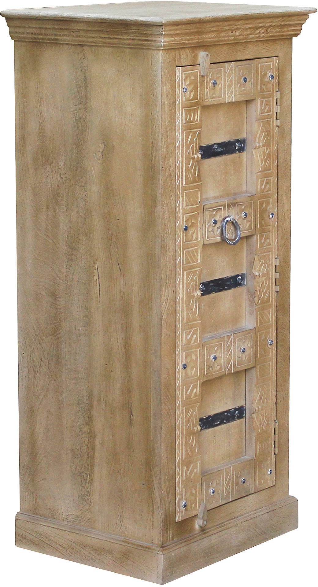 SIT Highboard »Daipur Kommode« geschnitzte Verzierungen, schmale Kommode mit 1 Tür