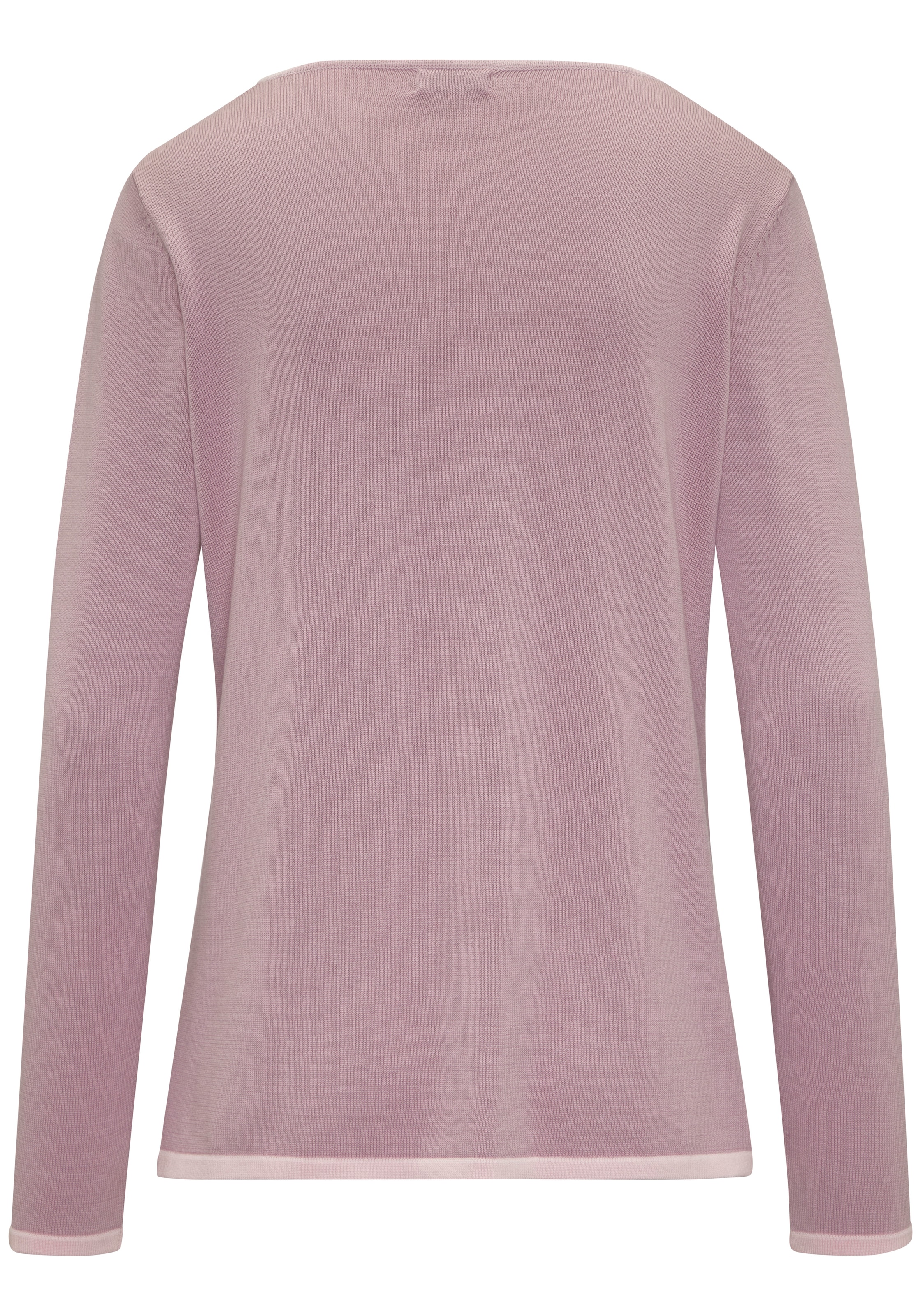 Vivance Pull col V avec bords contrastés, pull basique en maille fine douce, décontracté