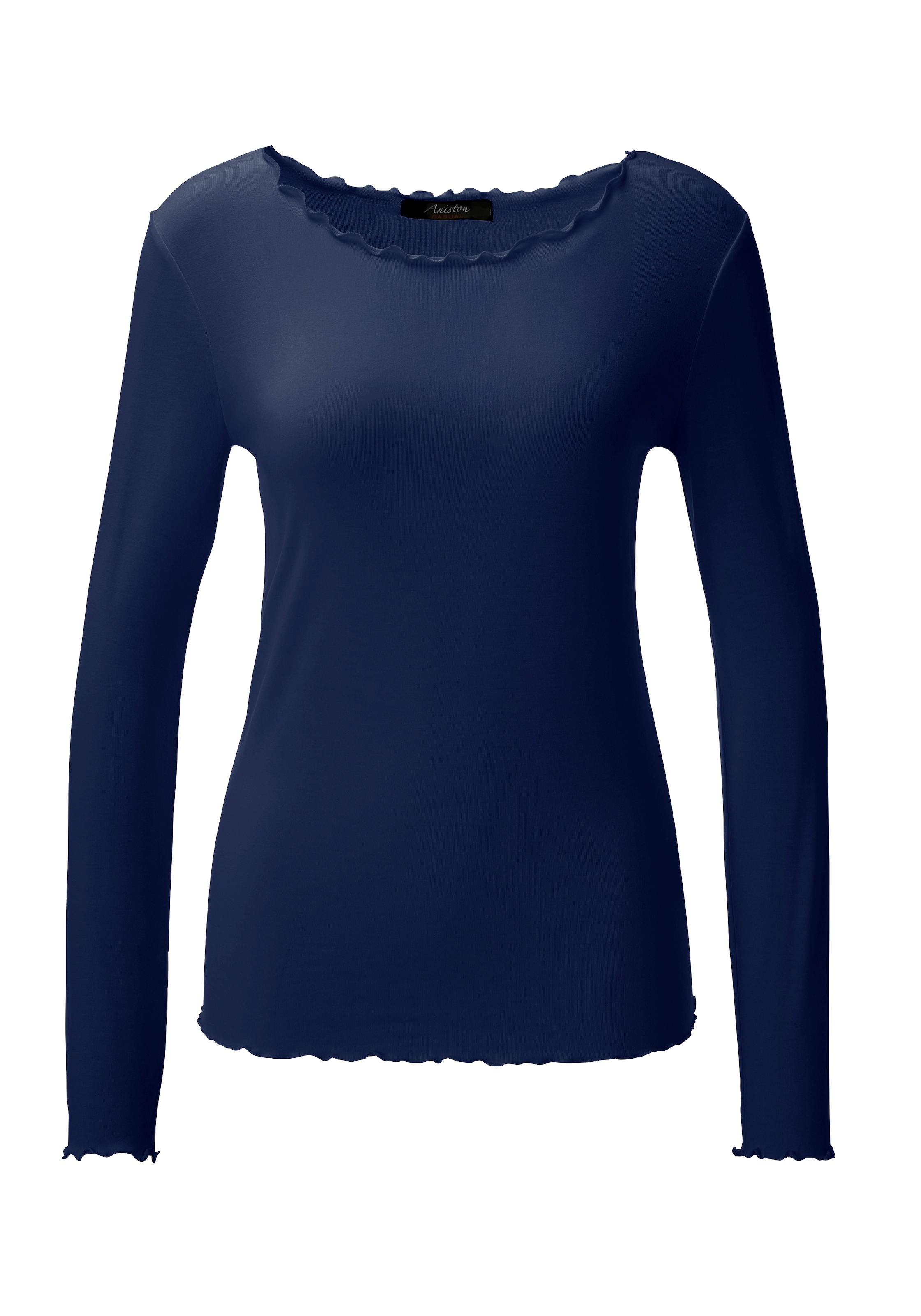 Aniston CASUAL T-shirt à manches longues avec finitions ondulées - NOUVELLE COLLECTION