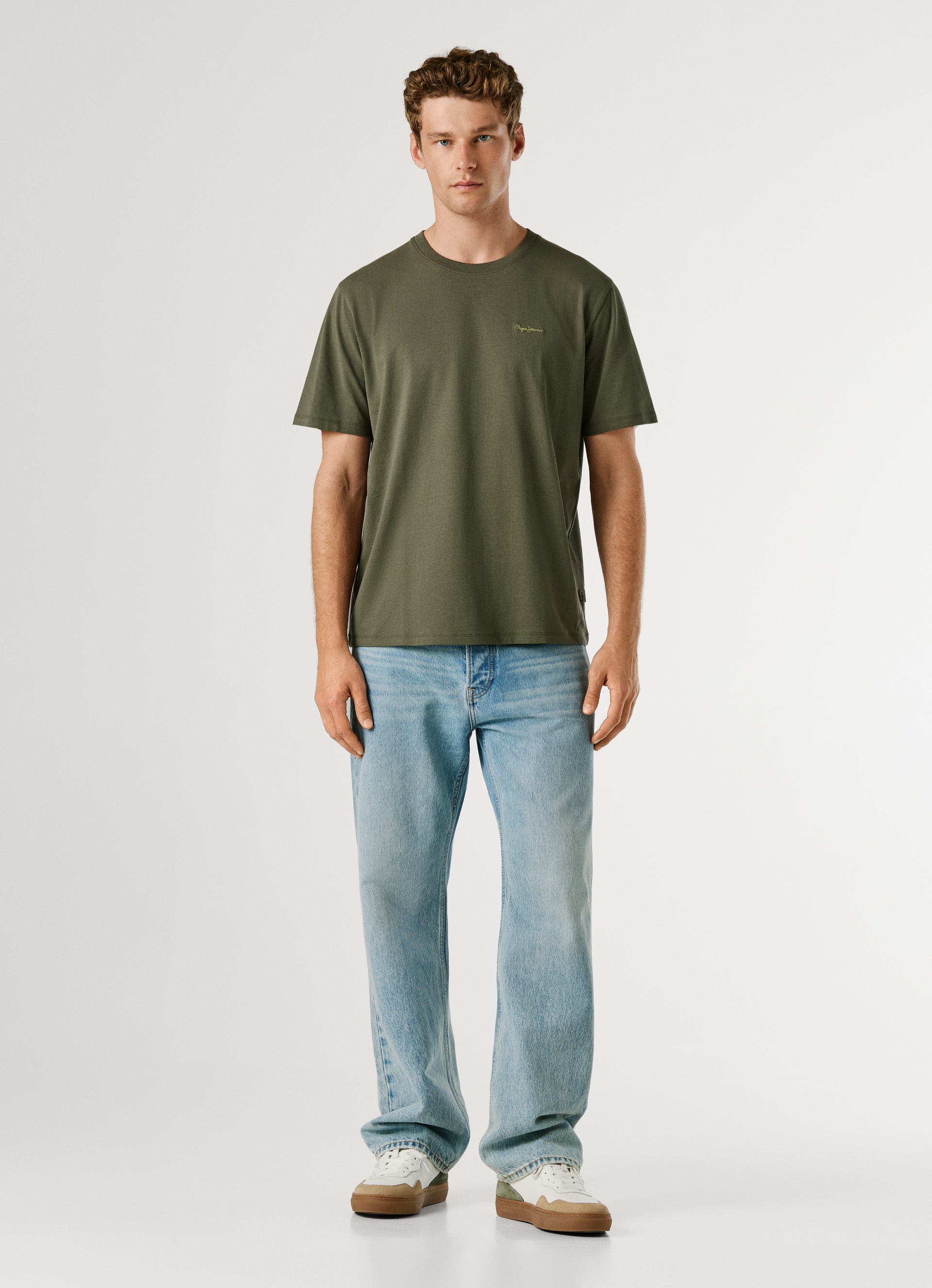 Pepe Jeans T-shirt »CONTRAST CONNOR« avec col rond et logo brodé