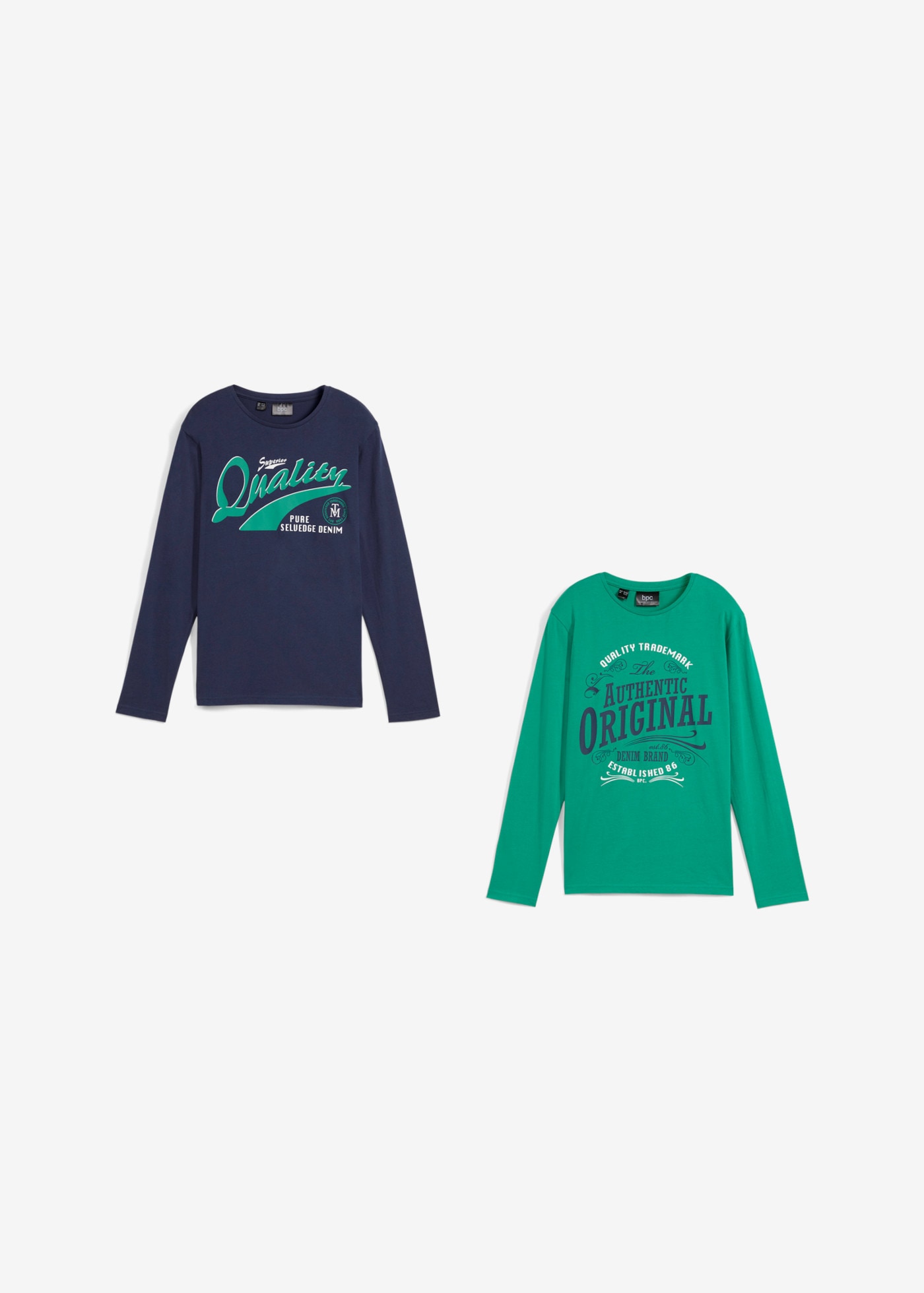 bonprix T-shirt à manches longues Paquet,  pour enfants, en coton, col rond, style décontracté