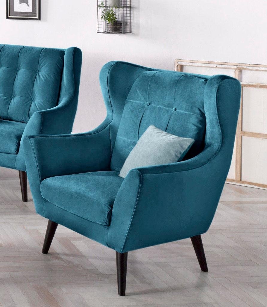 Home affaire Fauteuil à oreilles »Hemmink, Sessel, Loungesessel« mit Knopfheftung