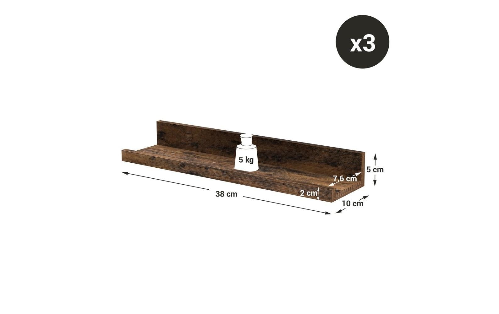 VASAGLE Étagère murale »3 Stück«