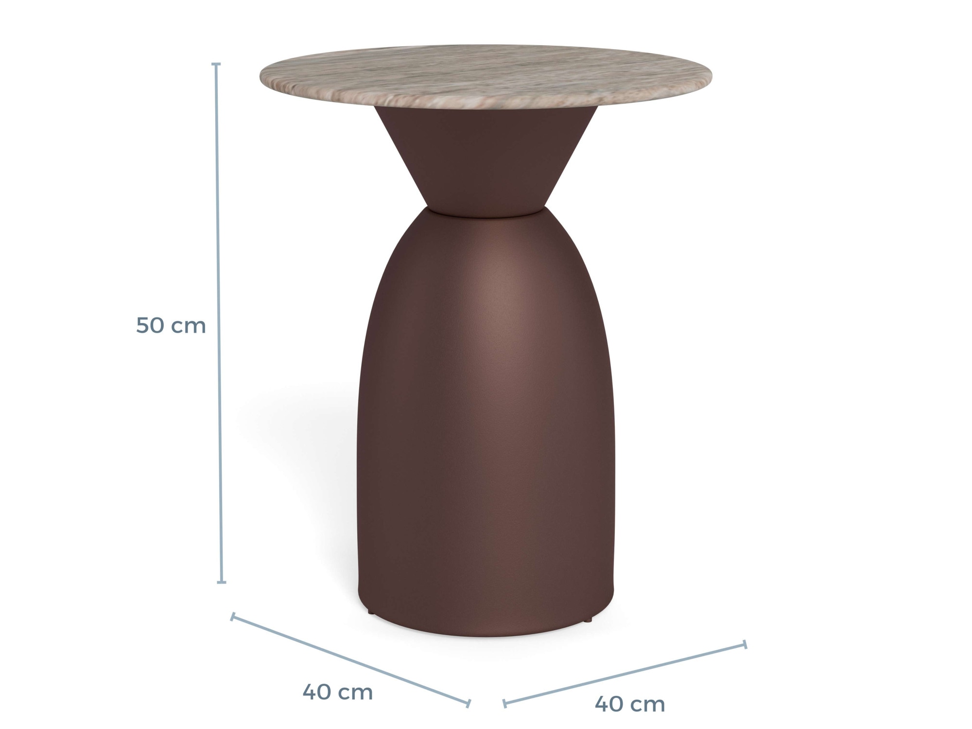 ACTONA GROUP Table d'appoint »Ferrol, Tisch, Beistelltisch« gris, marbre, colonne, 40x50 cm