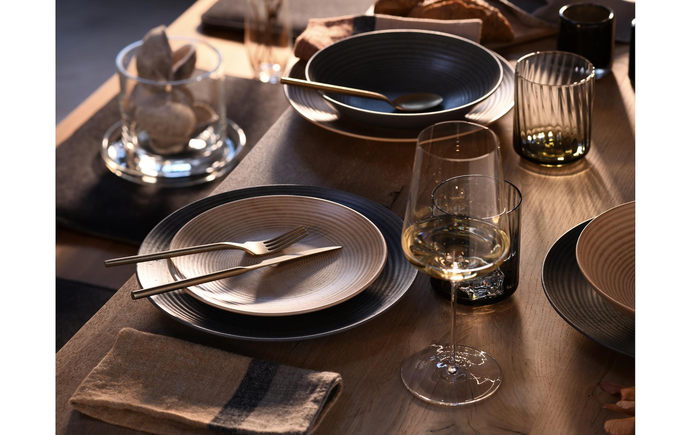CreaTable Service combiné »Teller-Set Anthrazit/Sand«
