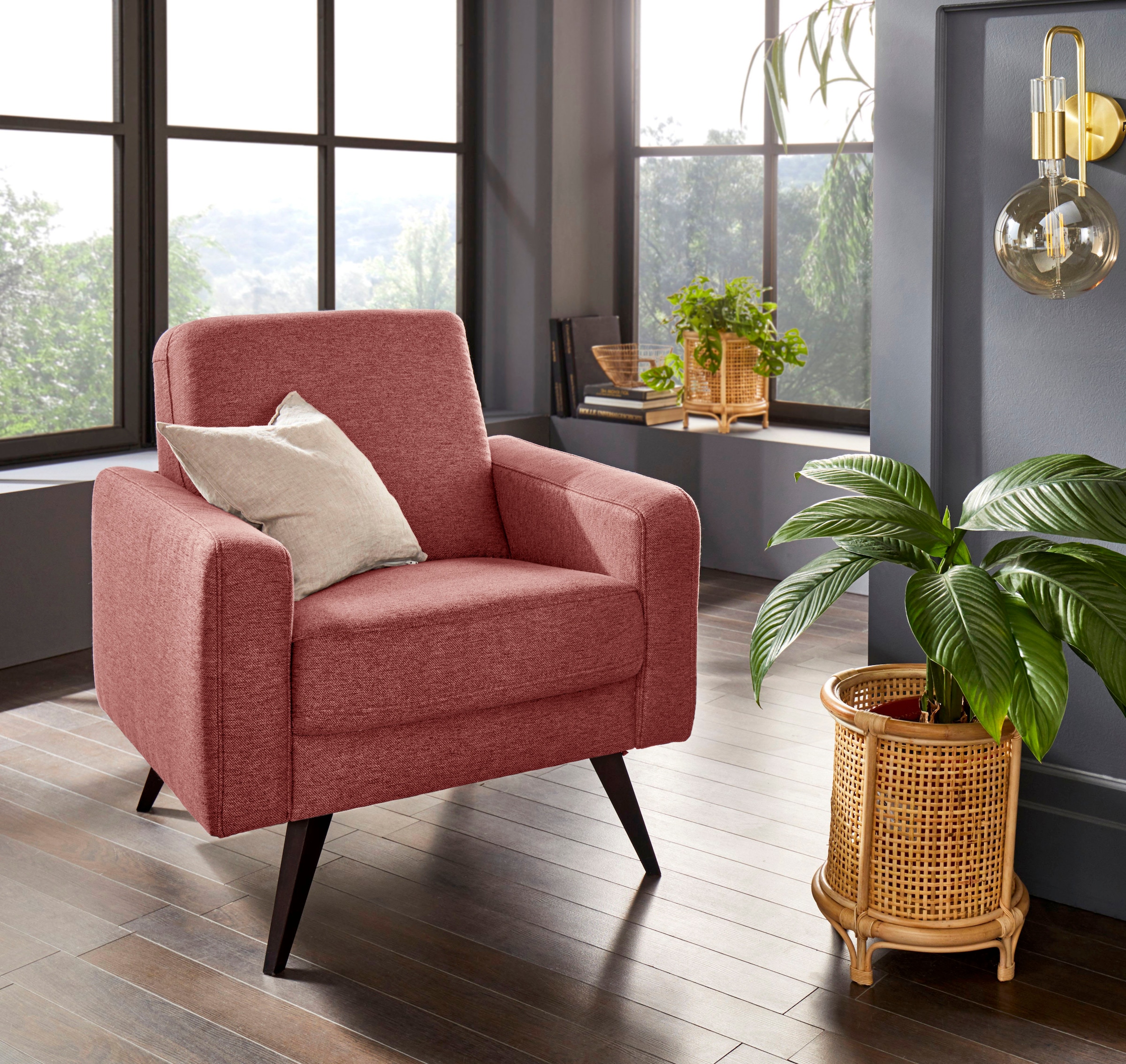 exxpo - sofa fashion Fauteuil »Samso, Loungesessel mit tollem Sitzkomfort« Komfortsitzhöhe 49cm