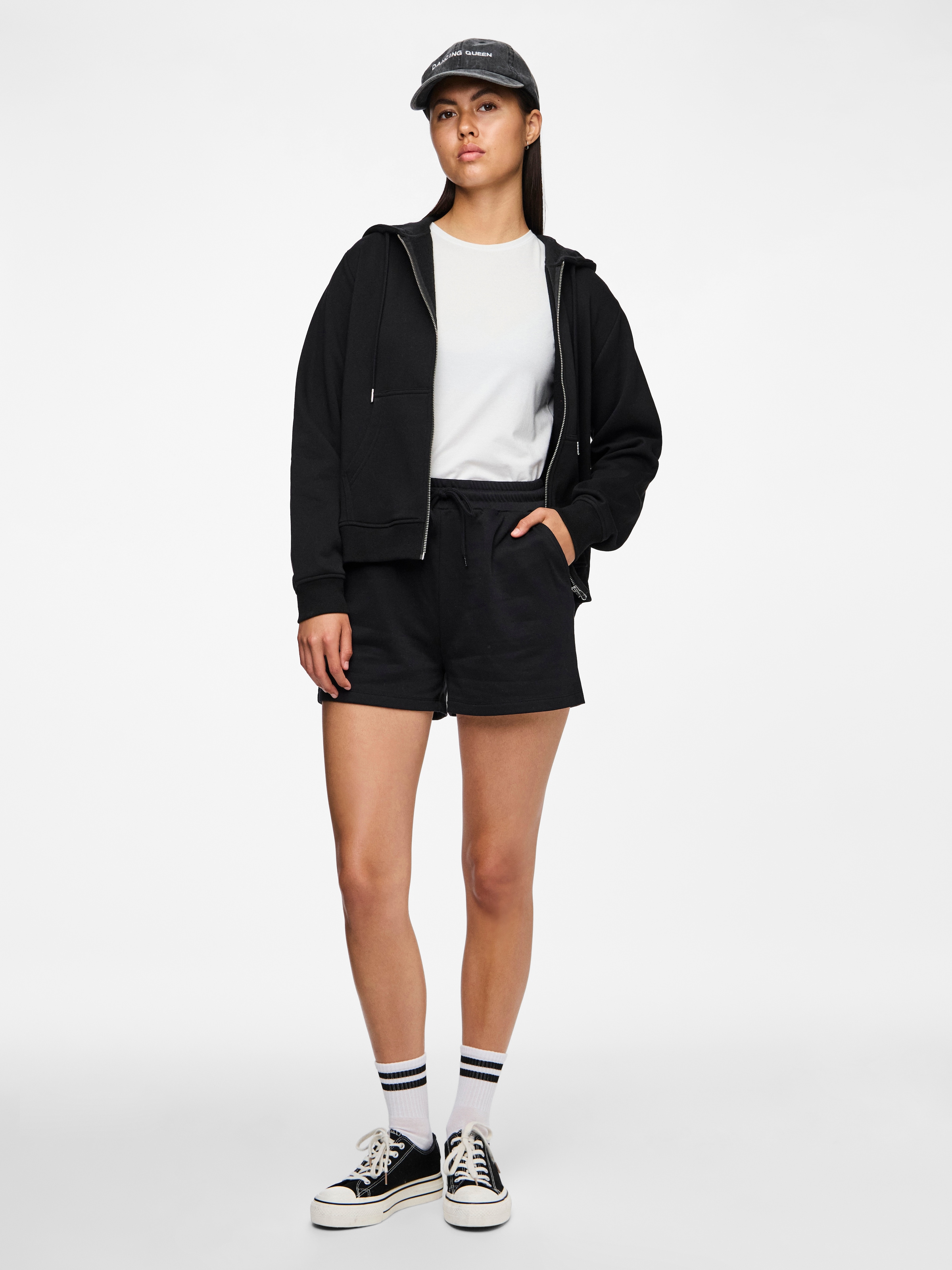 pieces Sweatshorts »PCCHILLI SUMMER HW SHORTS UB NOOS BC«  mélange coton, coupe régulière