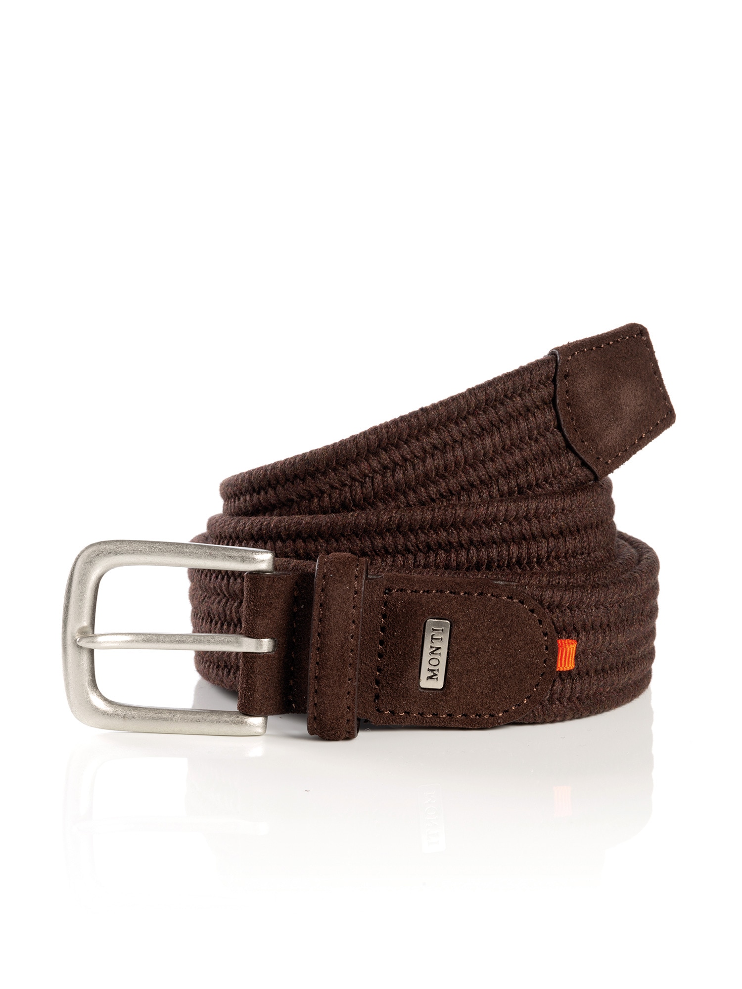 MONTI Ceinture tressée »SANREMO« bande tressée élastique, détails en daim