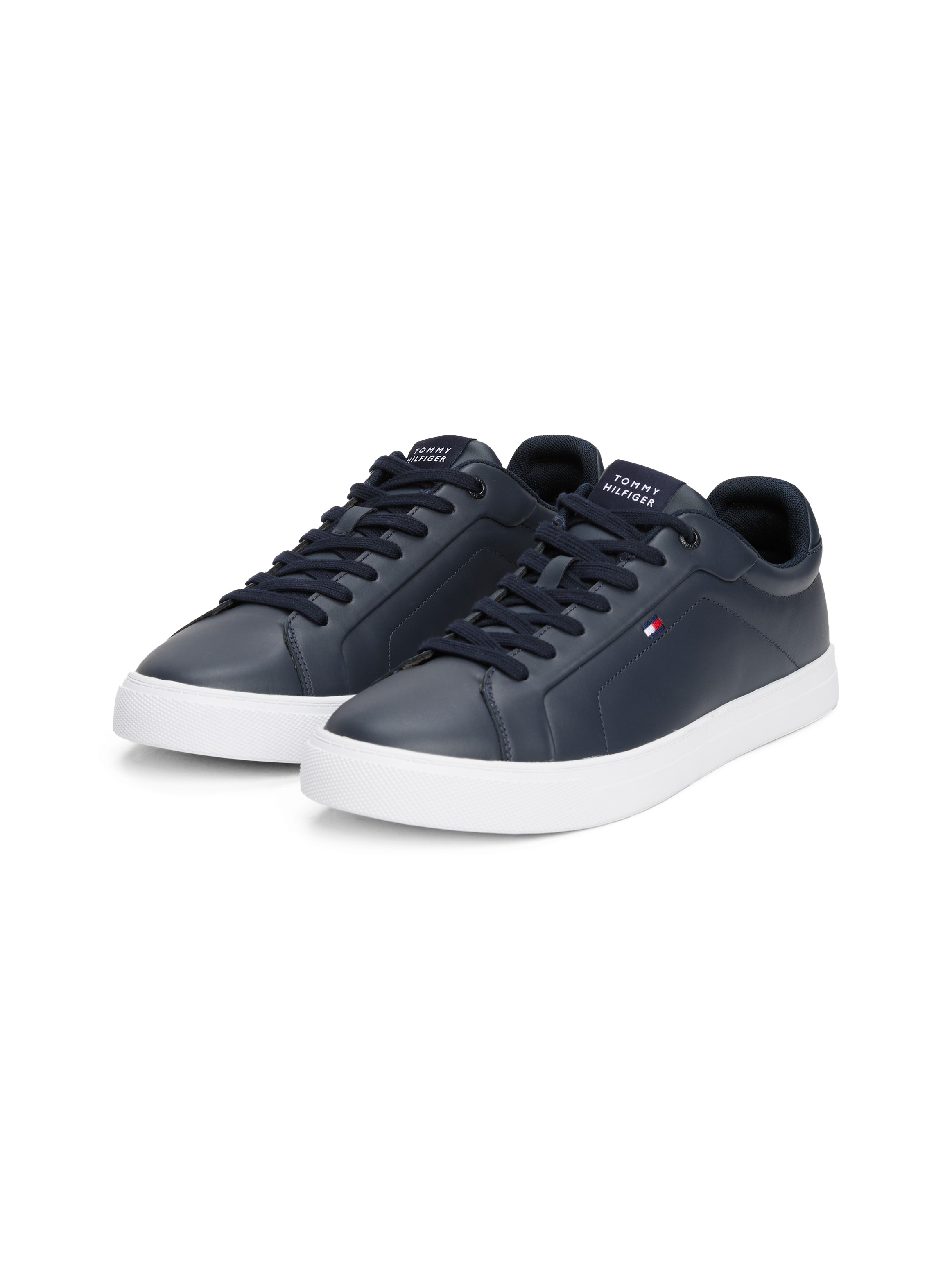 Tommy Hilfiger Sneaker »ICON COURT LTH FLAG ESS«  , Freizeitschuh, Halbschuh, Schnürschuh mit kleiner Logoflagge
