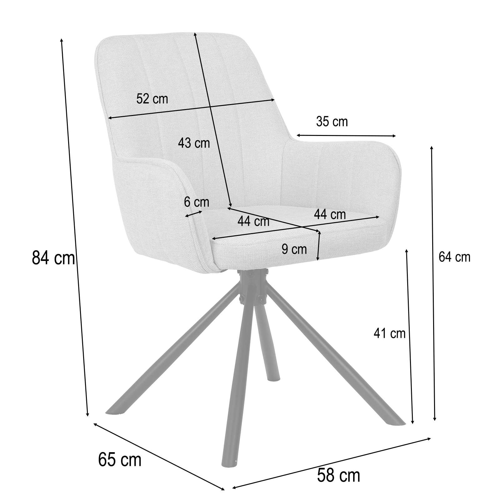 GOODproduct Esszimmerstuhl »Flaurent« () 2 Stk.gepolsterte Rückenlehne, Armlehne und Sitzfläche, Sitzhöhe 50 cm