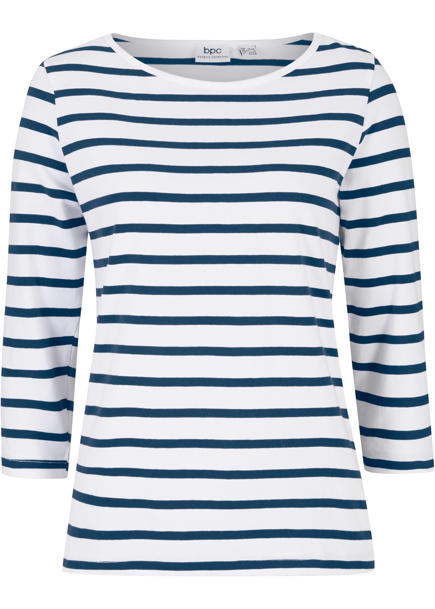 bonprix Langarmshirt mit 3/4-Ärmeln, aus Baumwoll-Stretch, Loose Fit, im Casual-Stil