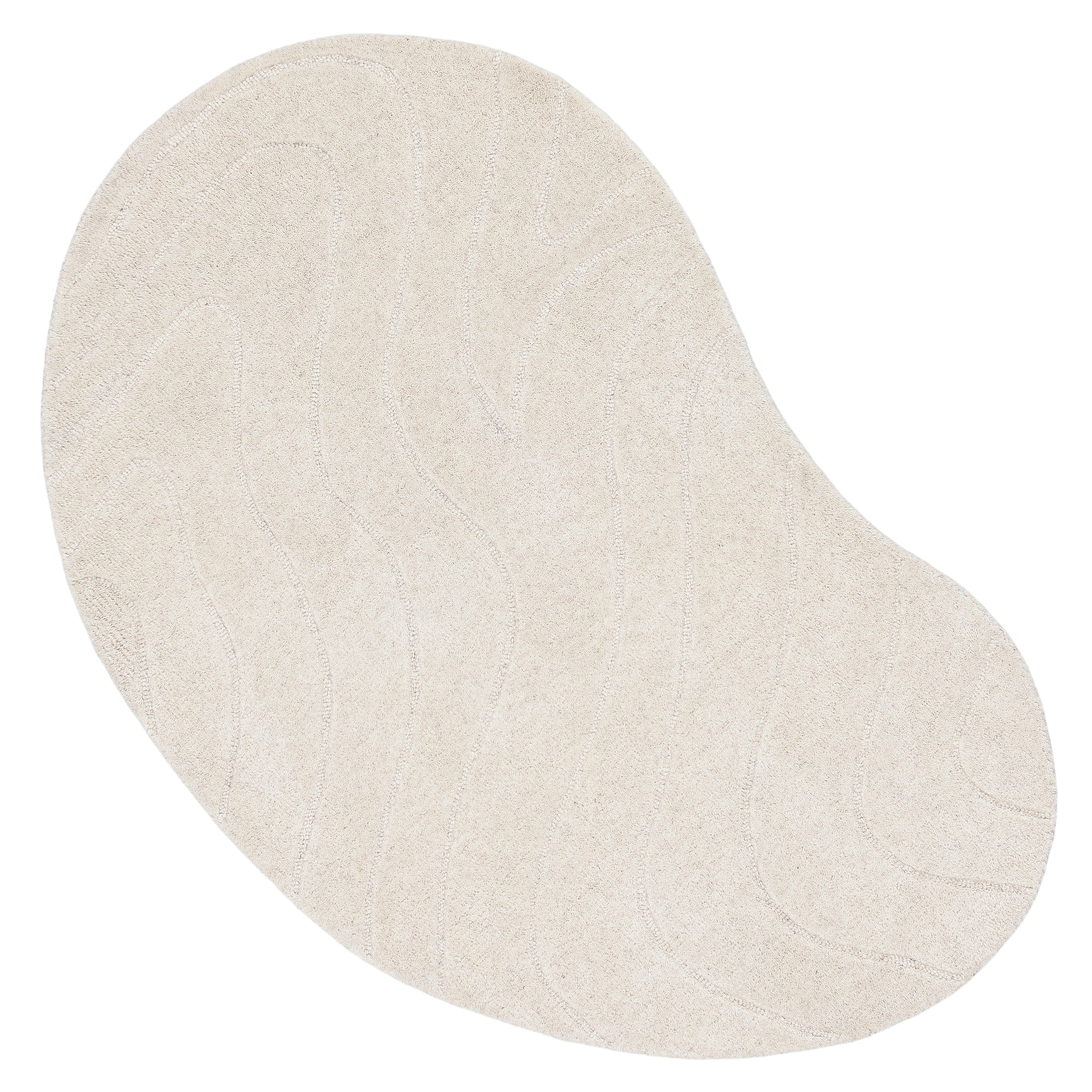 LeGer Home by Lena Gercke Tapis en laine »Zarrah, mit Wellendesign, besondere Form, organisch« ovale 14 mm Höhe Laine pure, moderne, scandinave, chambre à coucher, salon, salle à manger