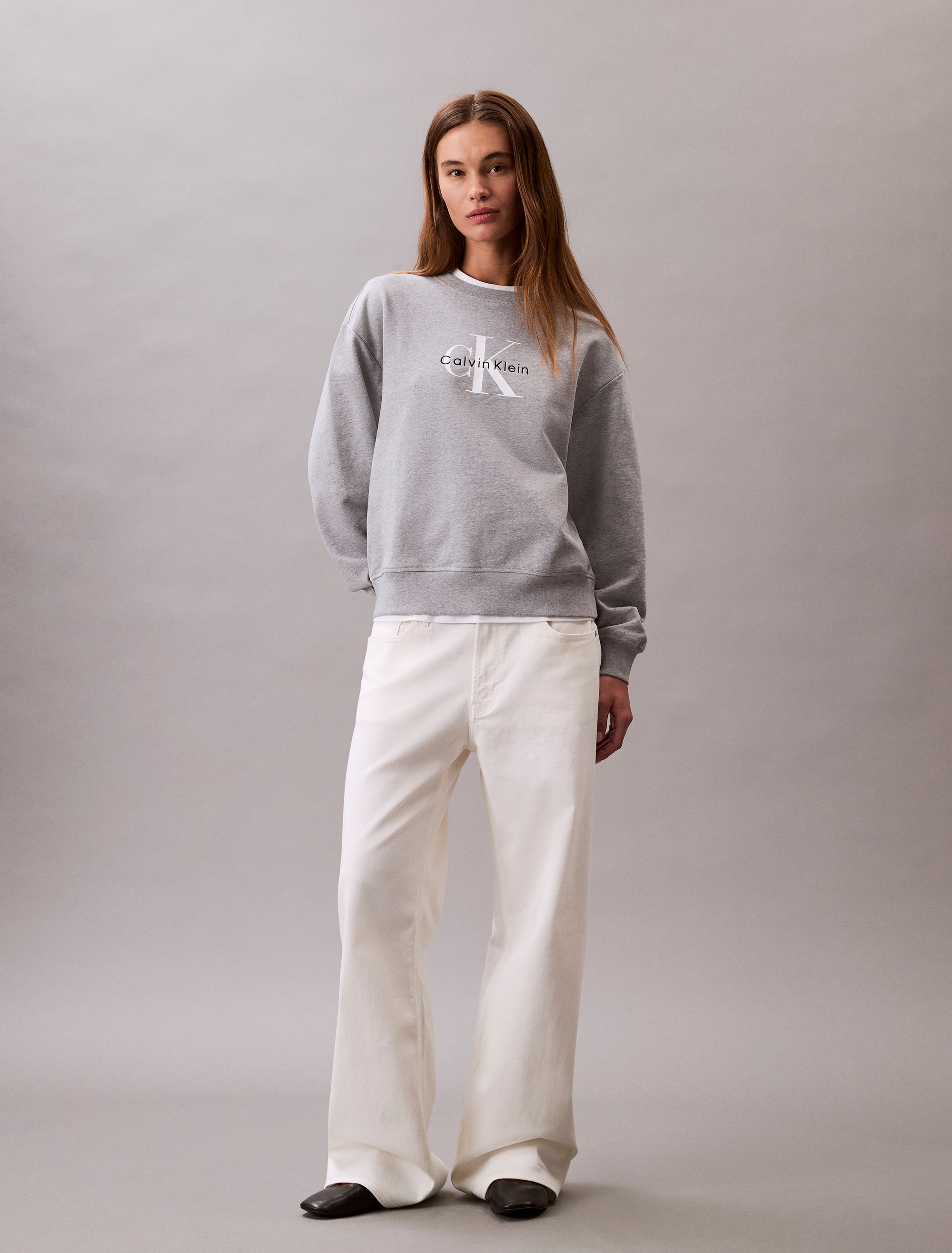 Calvin Klein Jeans Sweatshirt »LS MONOLOGO FRENCH TERRY RLXD CR«, , Logoschriftzug
