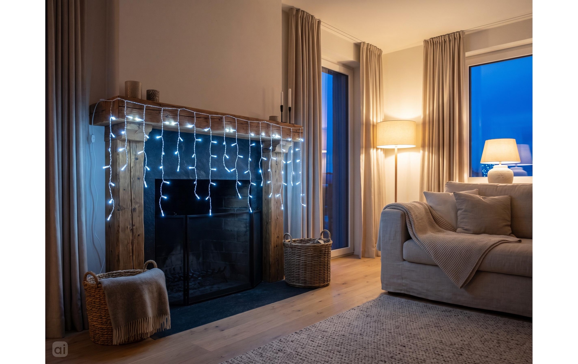 Cocon Guirlande lumineuse »Eiszapfen-Lichterkette, 480 LEDs Neutralweiss, 11.8 m«